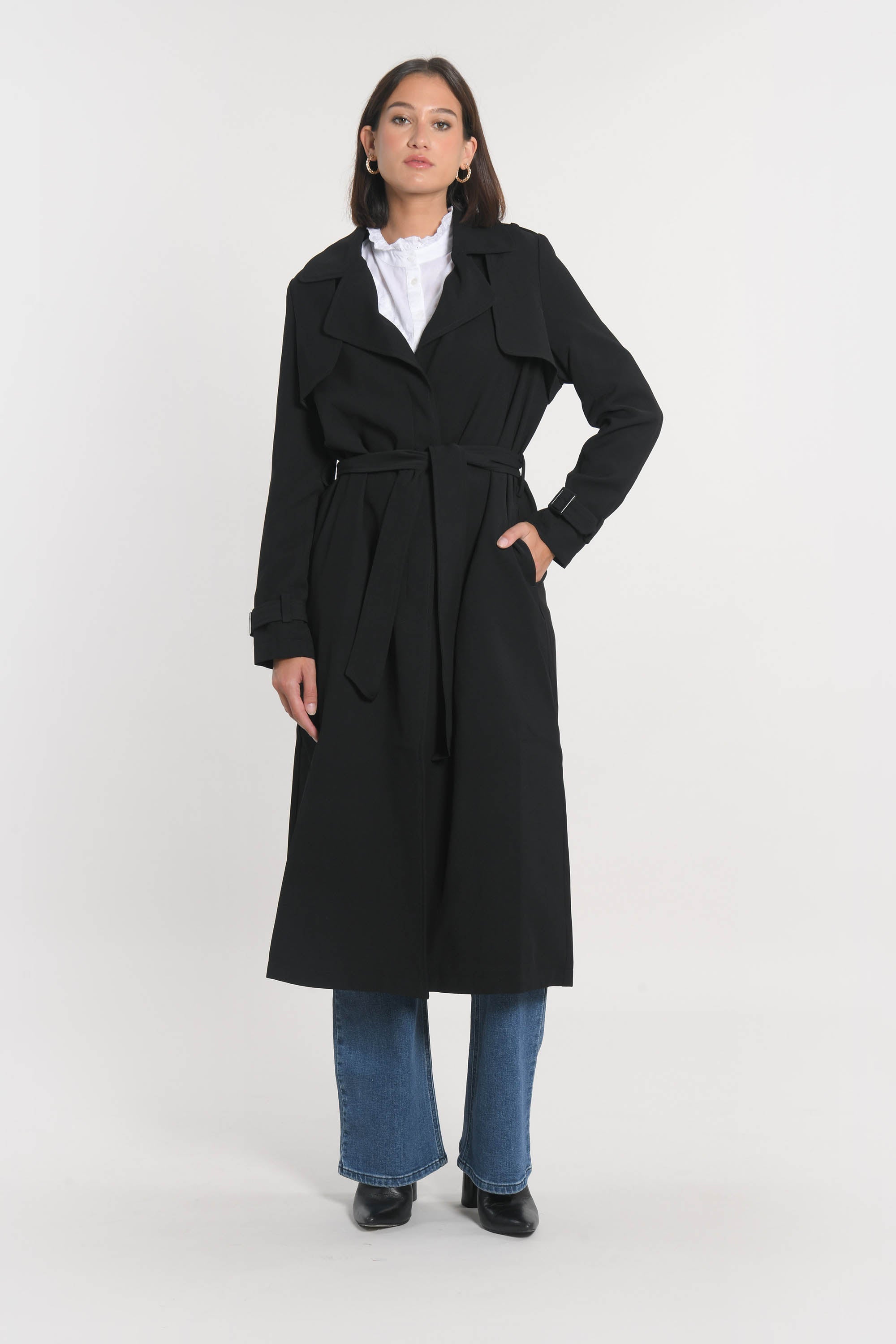 TRENCH LONG ASHER NOIR