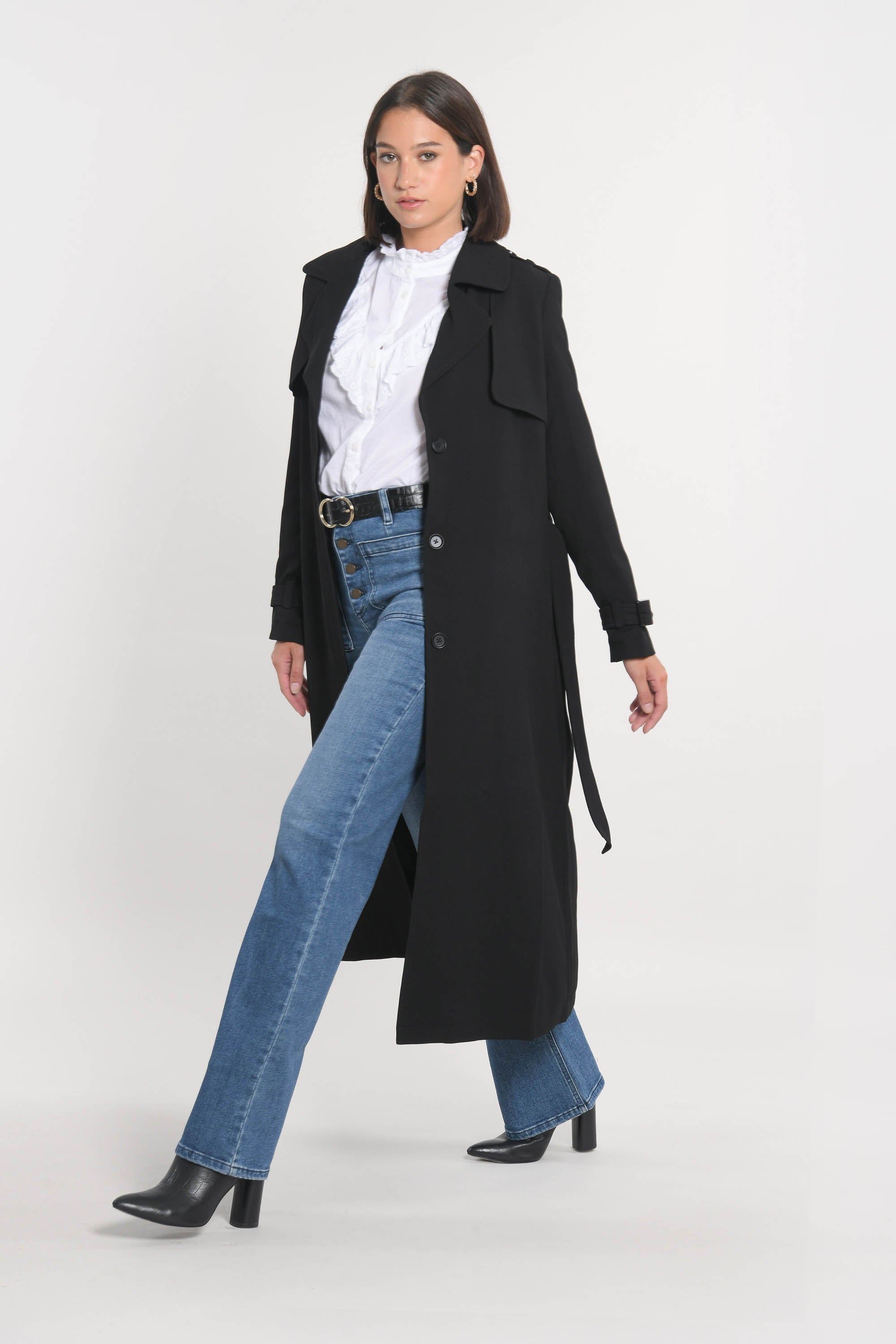 TRENCH LONG ASHER NOIR