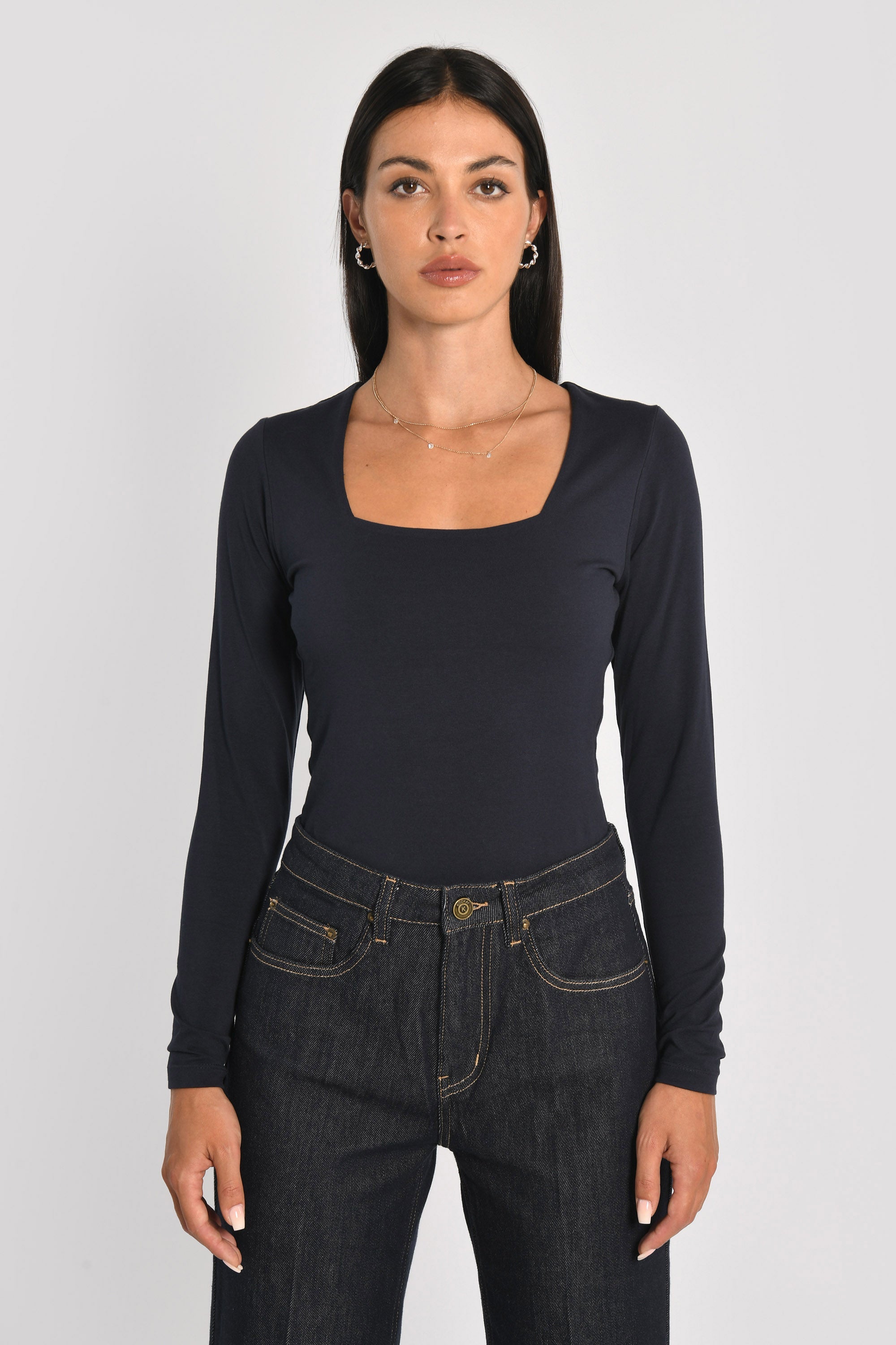 T-SHIRT COL CARRÉ CLEMENTINE NAVY