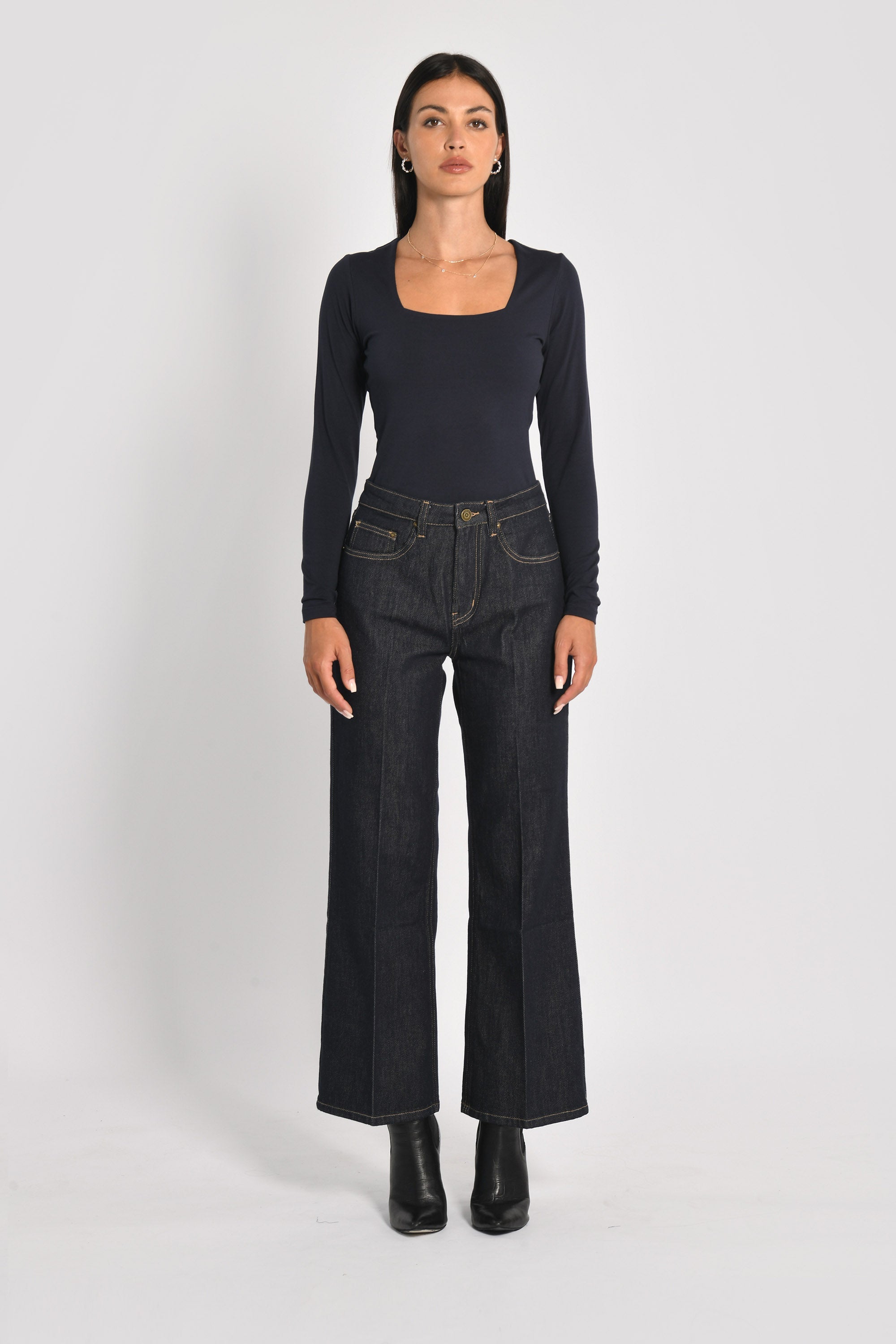T-SHIRT COL CARRÉ CLEMENTINE NAVY