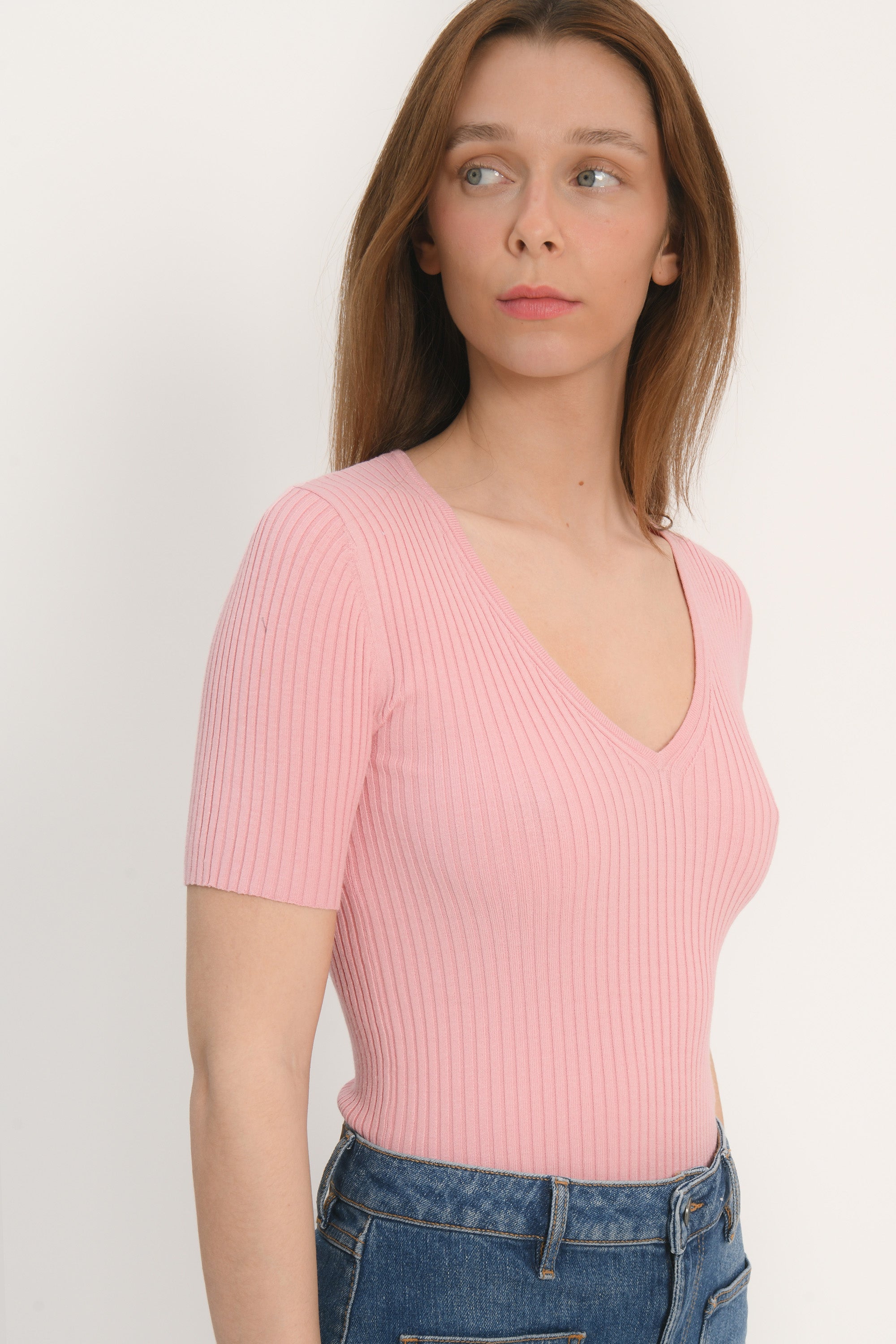 PULL COL V MANCHES COURTES - CANDY - ABBY