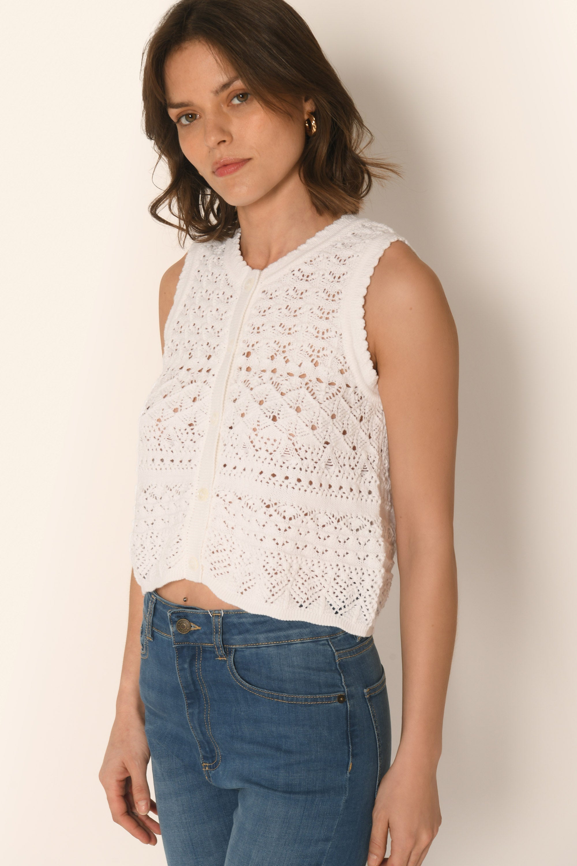 GILET SANS MANCHES - BLANC - ADAR