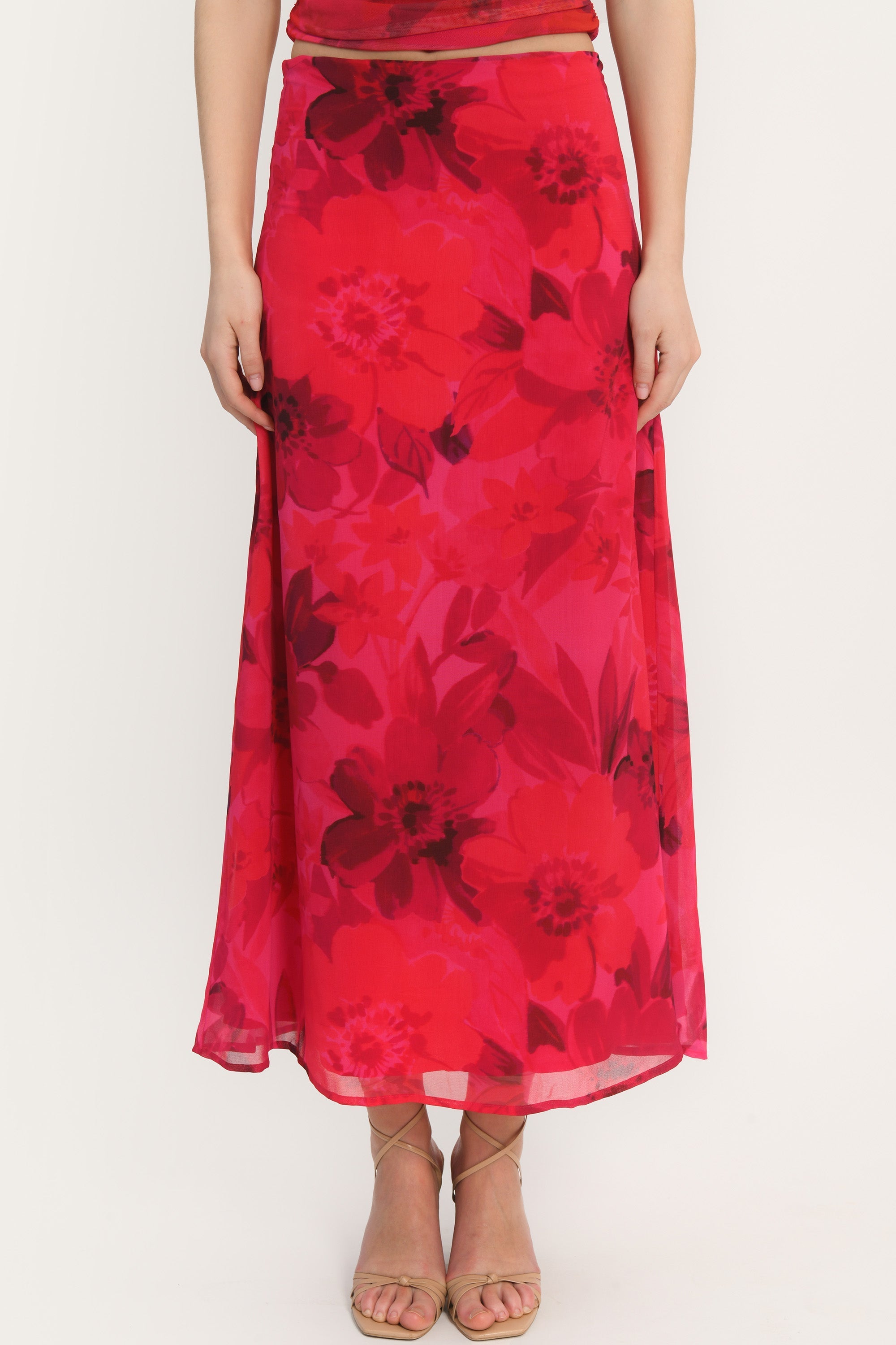 JUPE MIDI - ADRIANA - FUSCHIA