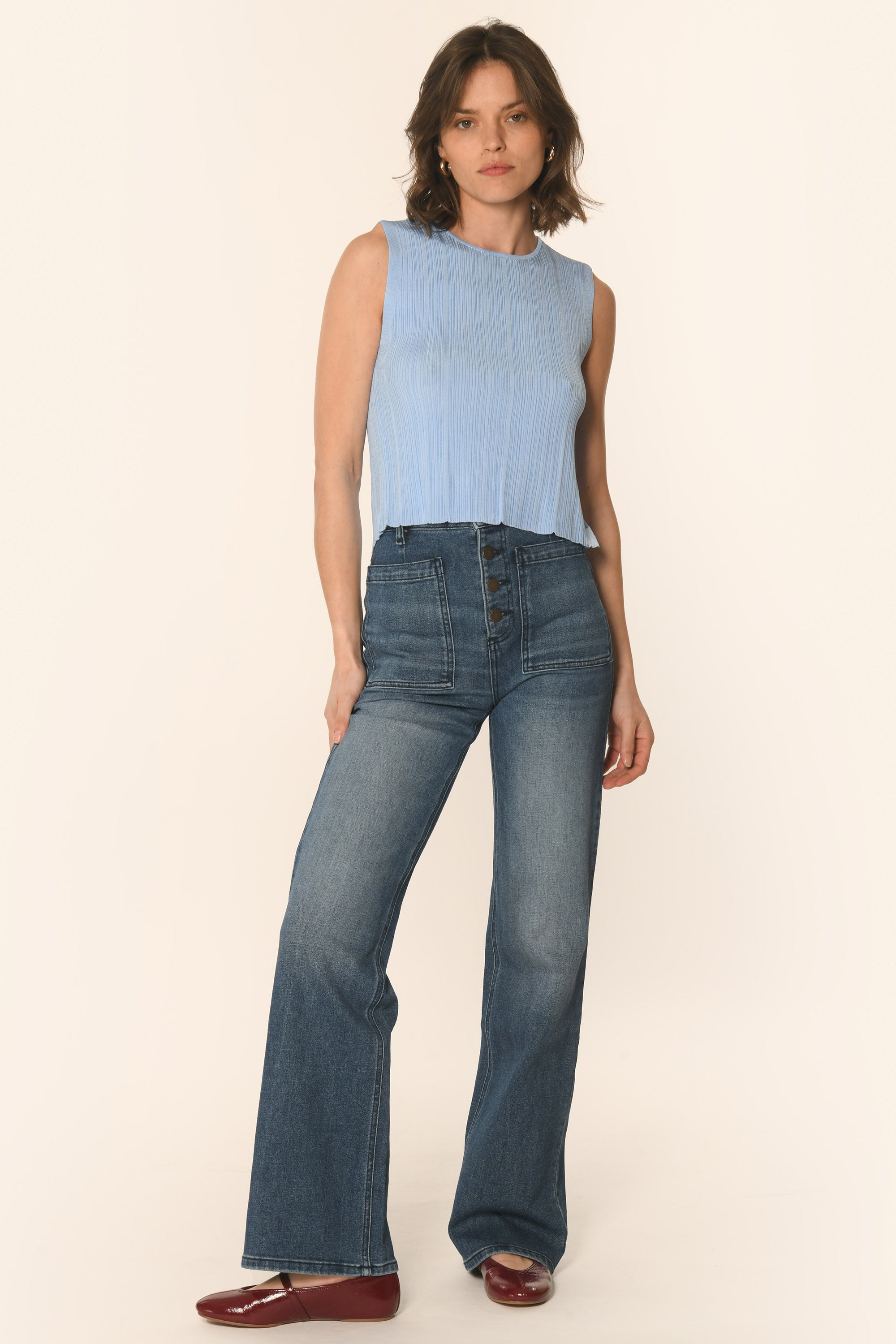 PULL SANS MANCHES - CIEL - ADRIANA