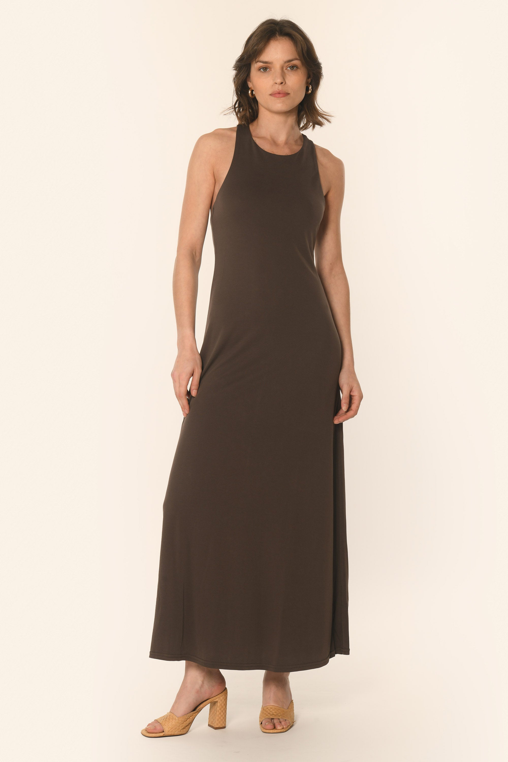 ROBE LONGUE - CHOCOLAT - AIKO