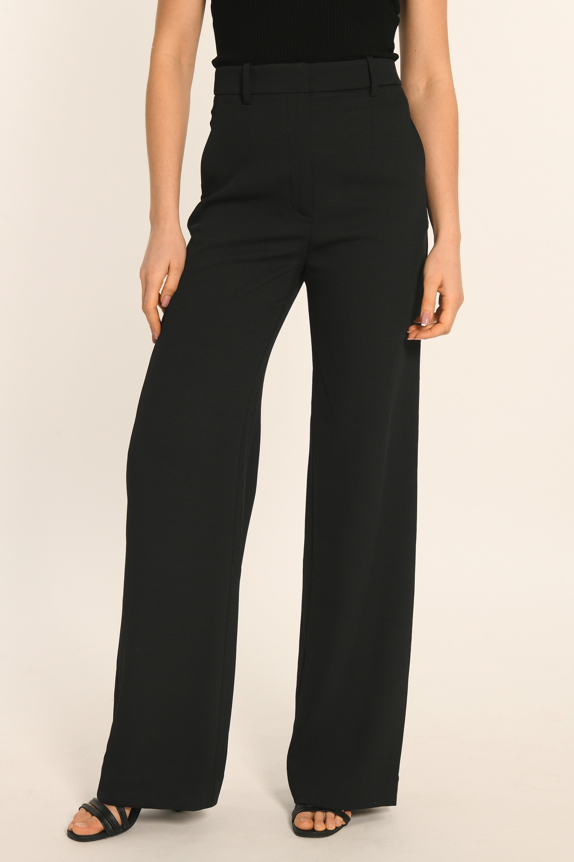 PANTALON TAILLE HAUTE - NOIR - ALBA