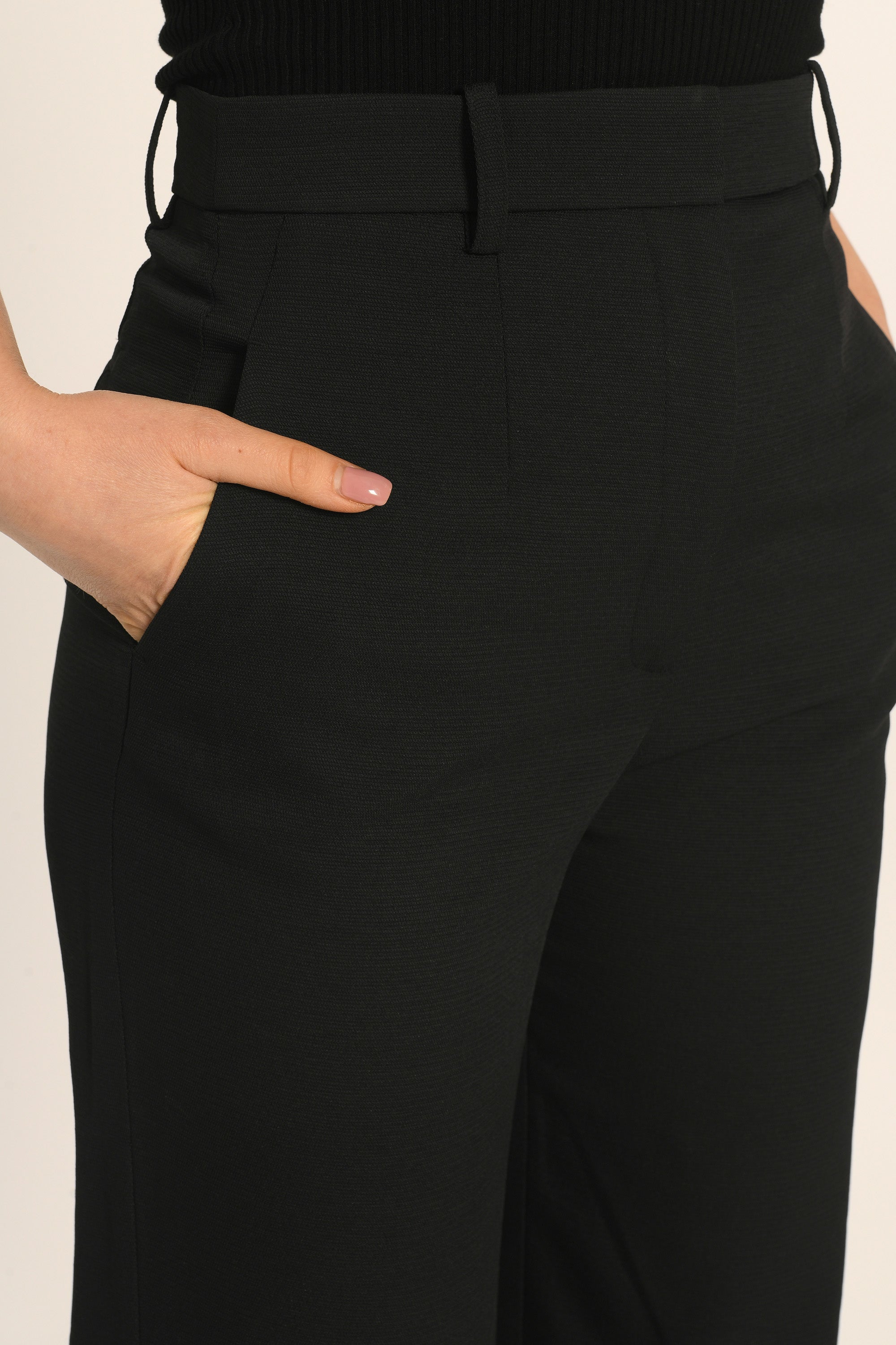 PANTALON TAILLE HAUTE - NOIR - ALBA