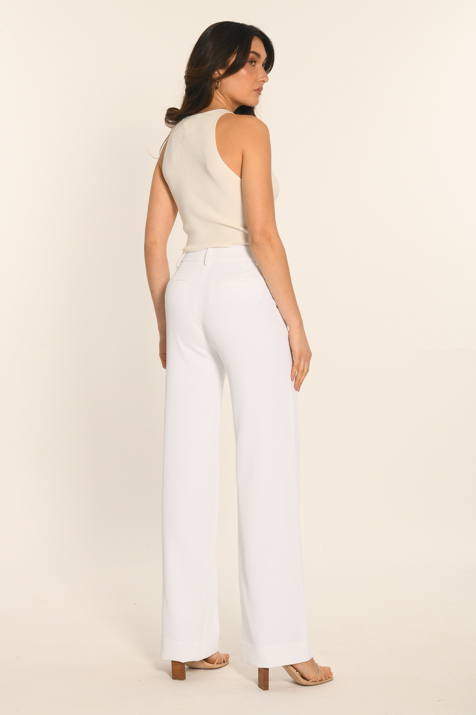 PANTALON TAILLE BASSE - BLANC - ALBA