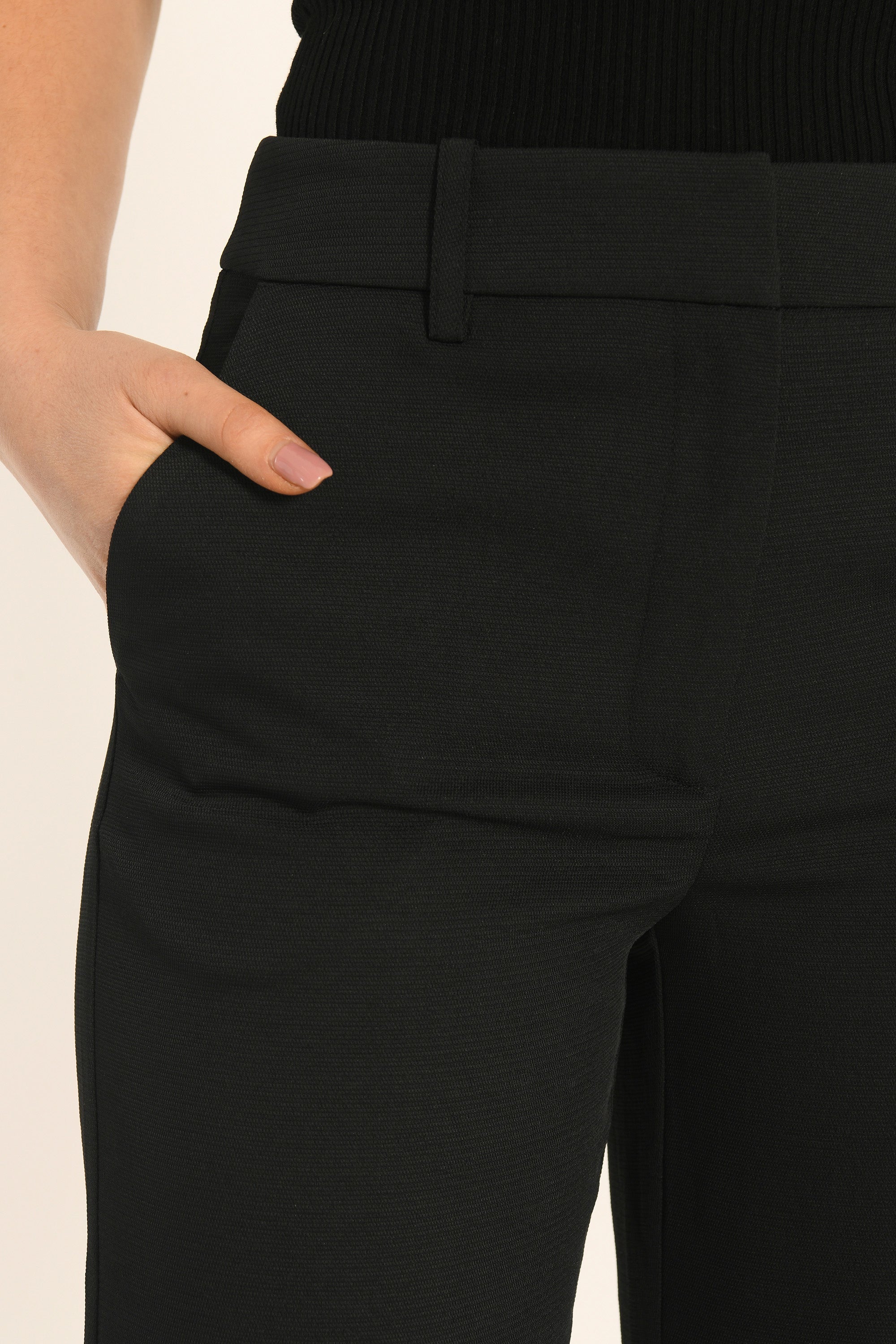 PANTALON TAILLE BASSE - NOIR - ALBA