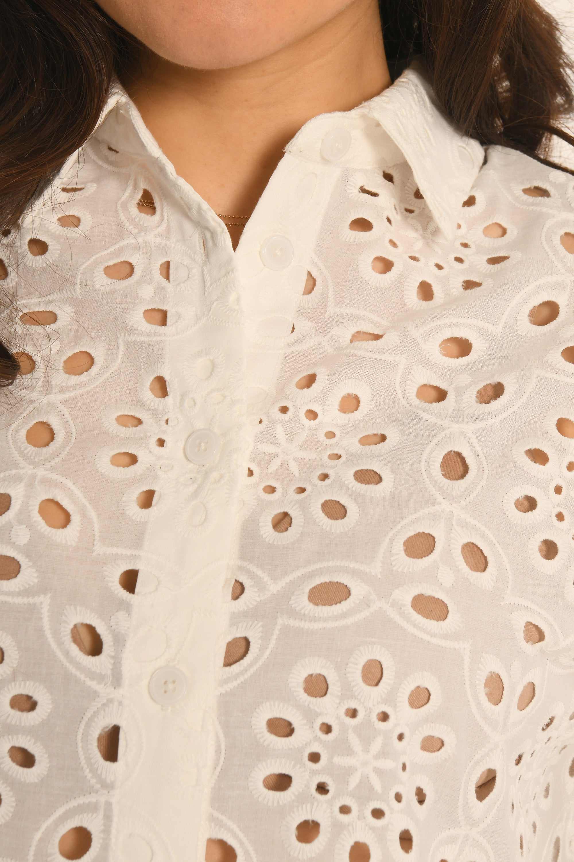 CHEMISE BRODÉE - BLANC - ALOISE