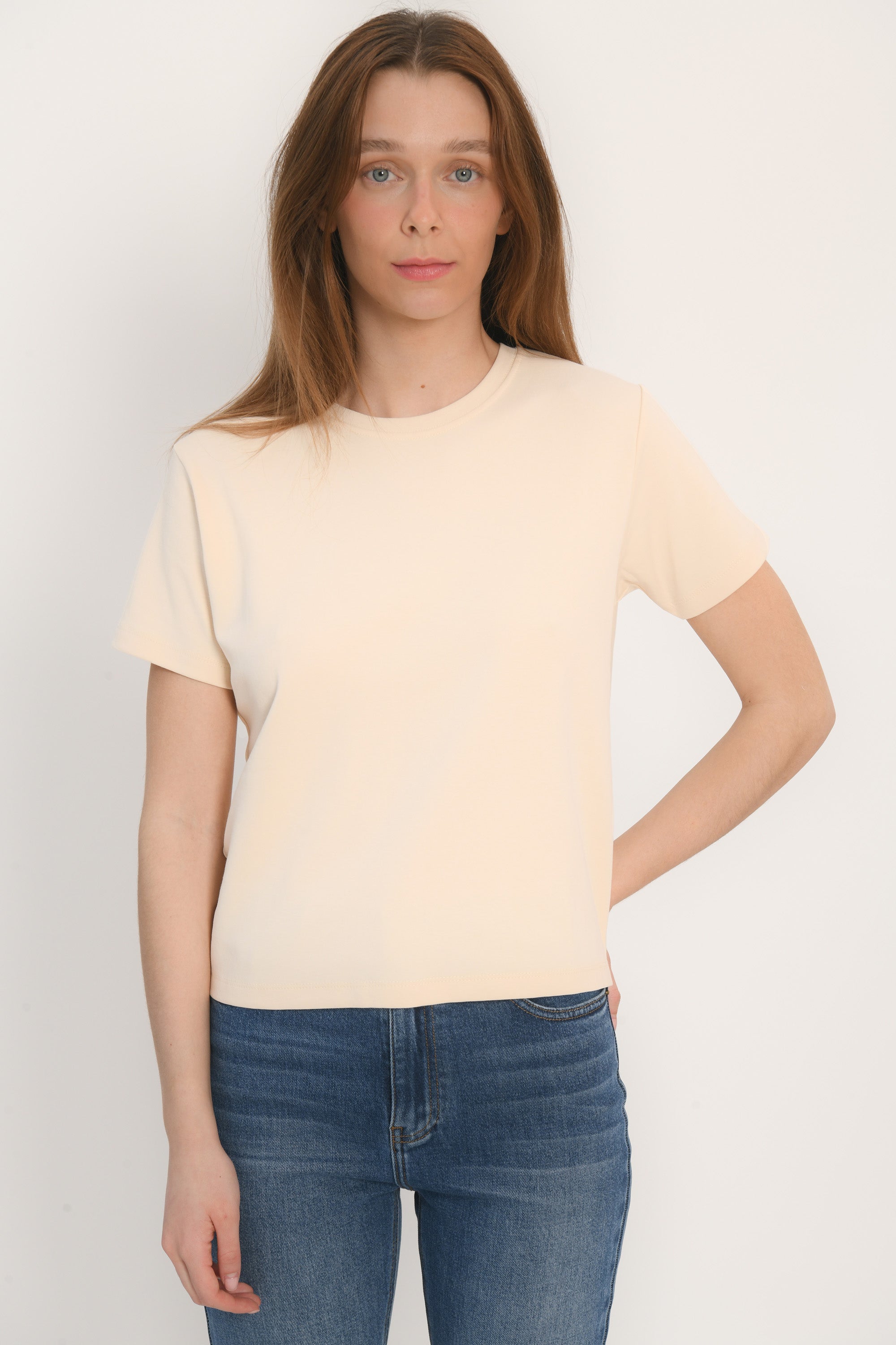 TEE SHIRT BOUTONS - AMBRE - CREME