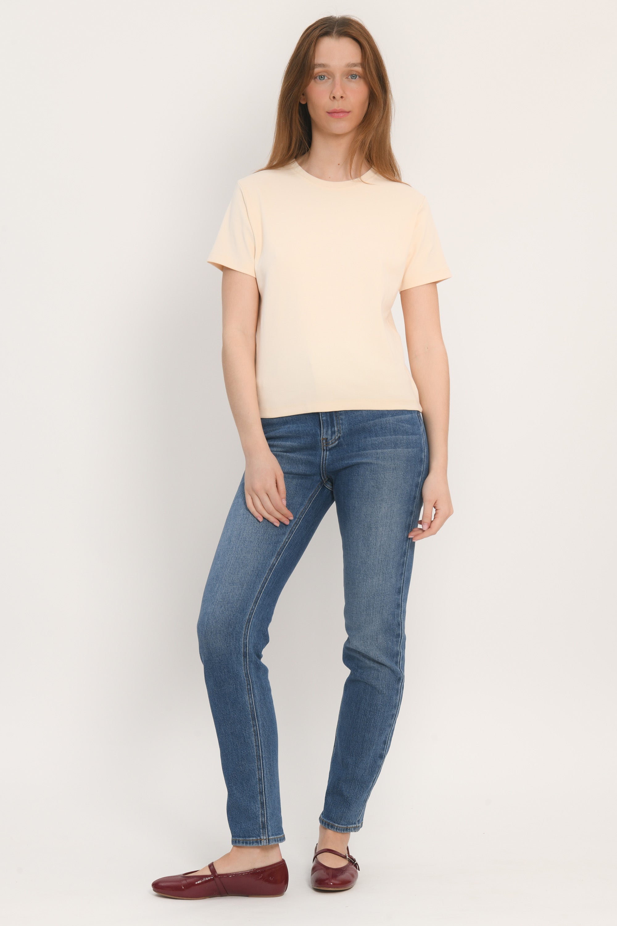 TEE SHIRT BOUTONS - AMBRE - CREME
