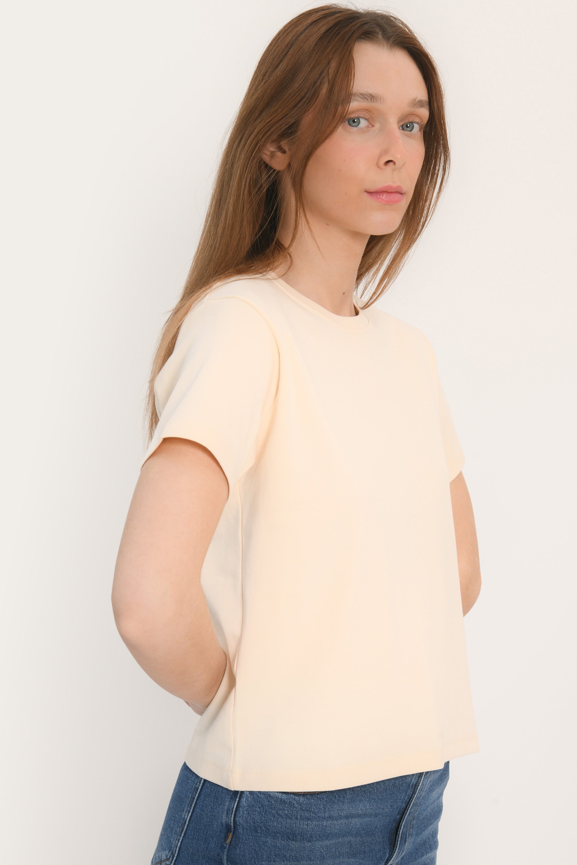TEE SHIRT BOUTONS - AMBRE - CREME