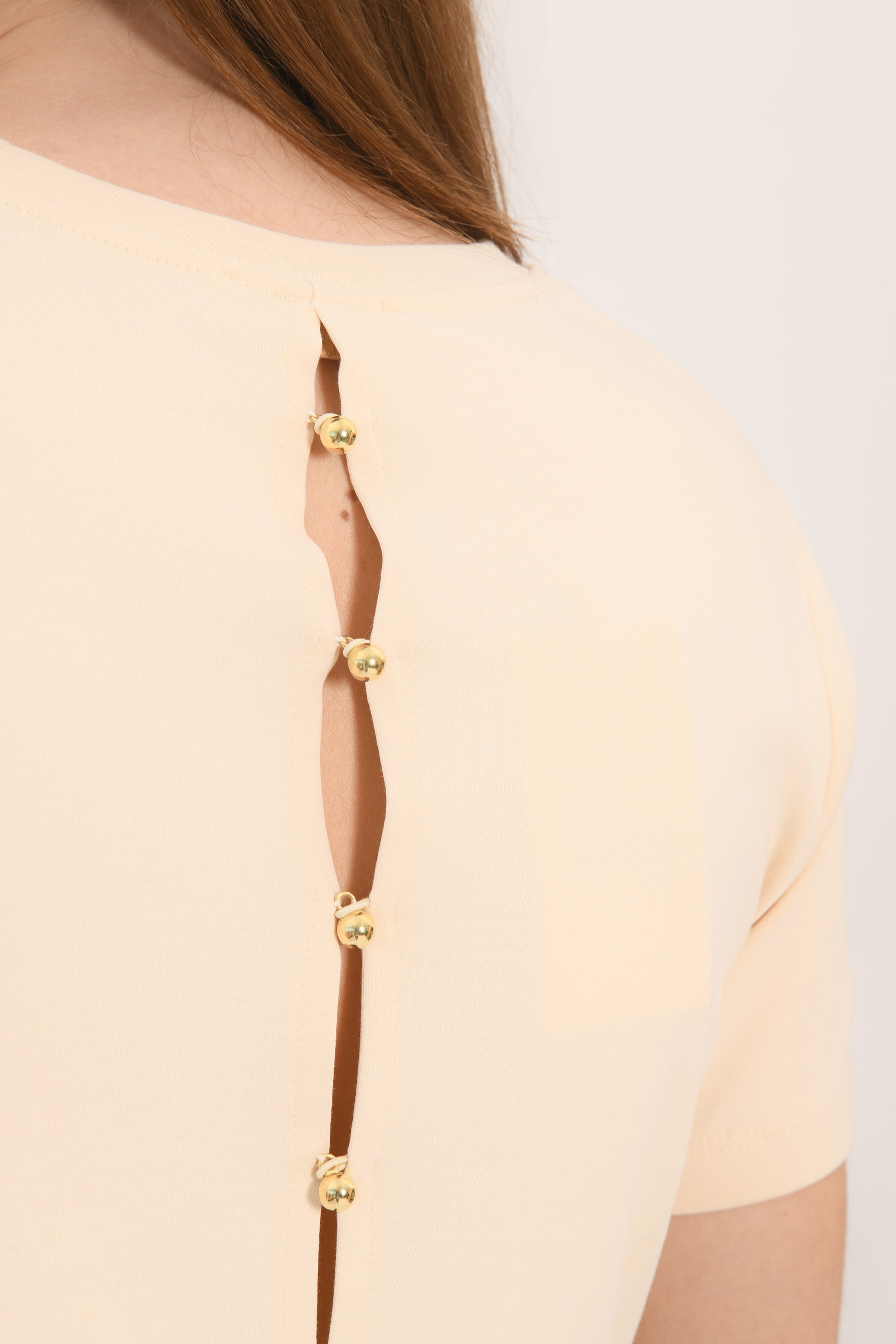 TEE SHIRT BOUTONS - AMBRE - CREME