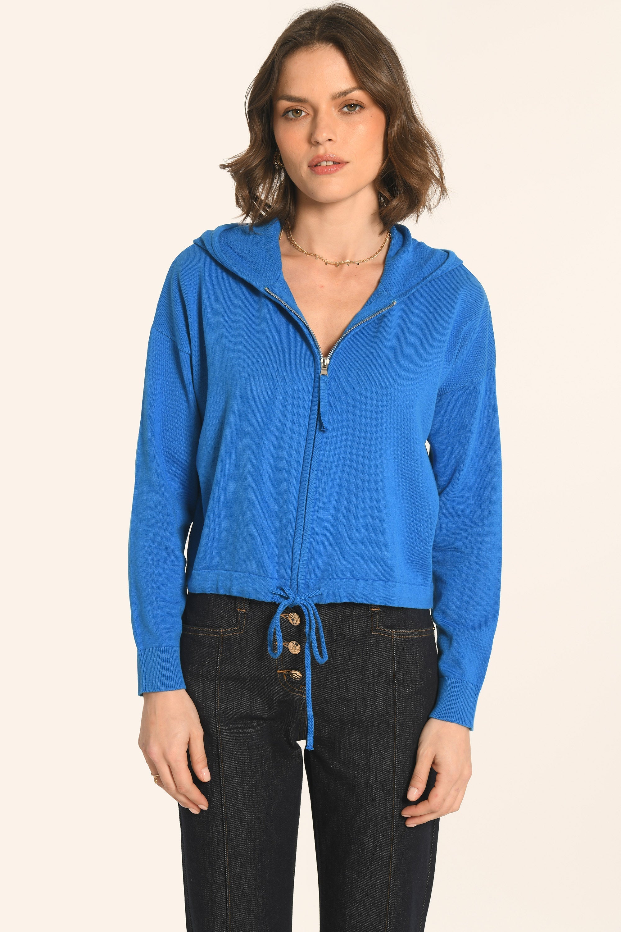 GILET CAPUCHE - INDIGO - ANDINA