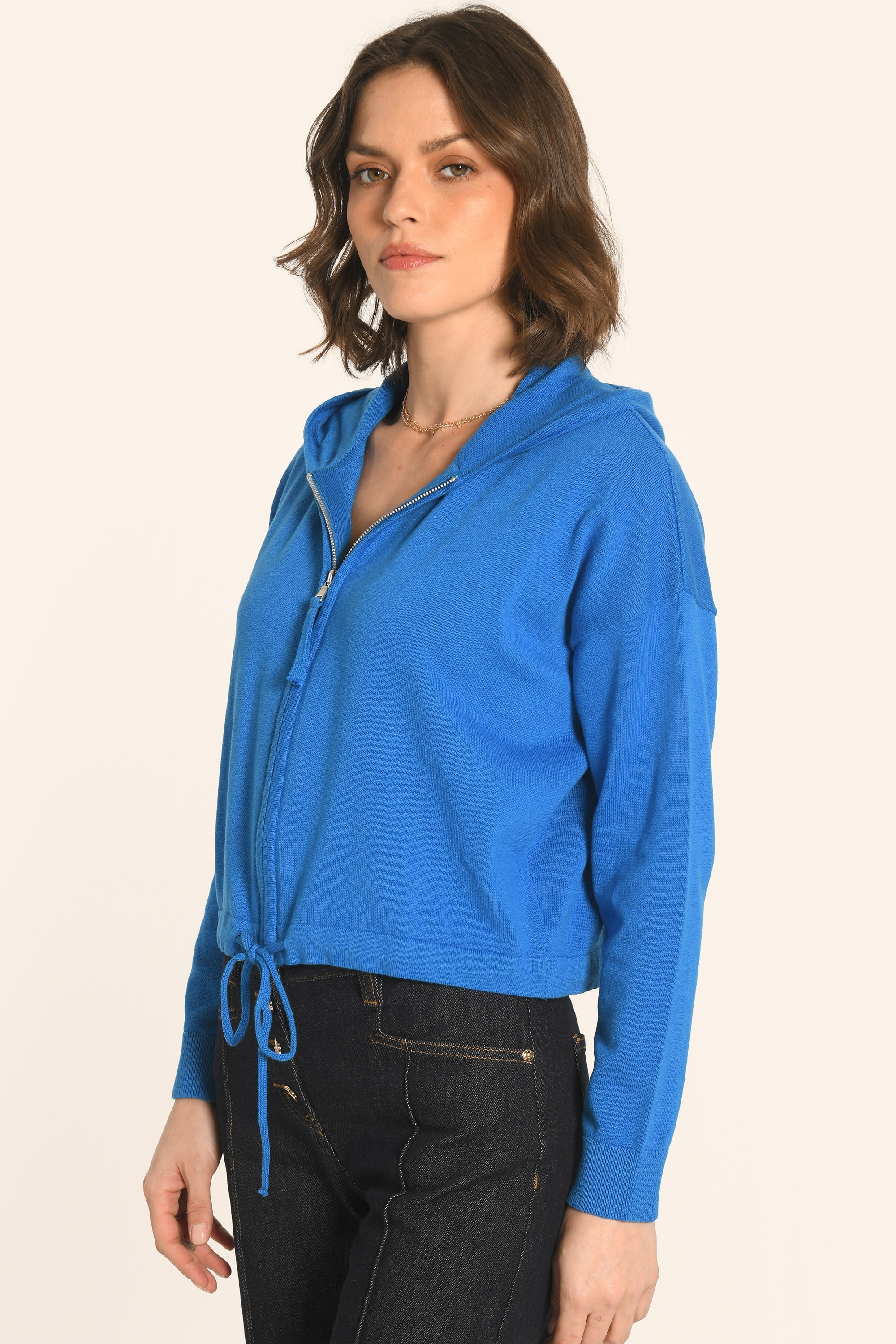 GILET CAPUCHE - INDIGO - ANDINA