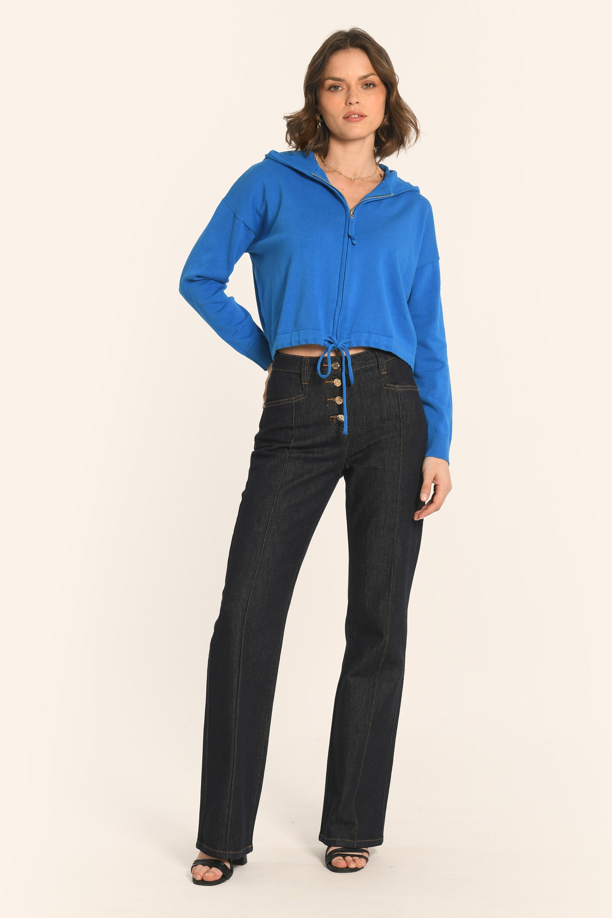 GILET CAPUCHE - INDIGO - ANDINA