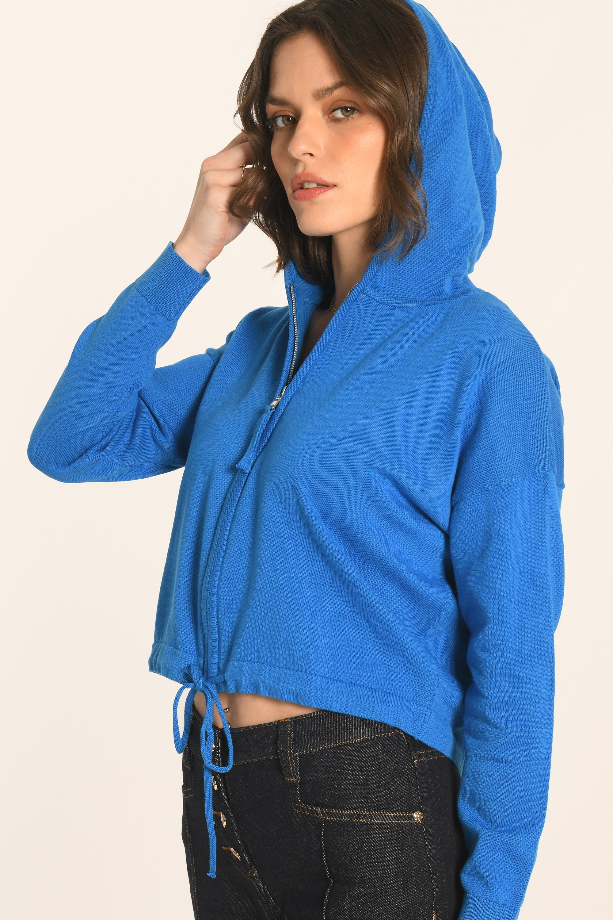GILET CAPUCHE - INDIGO - ANDINA