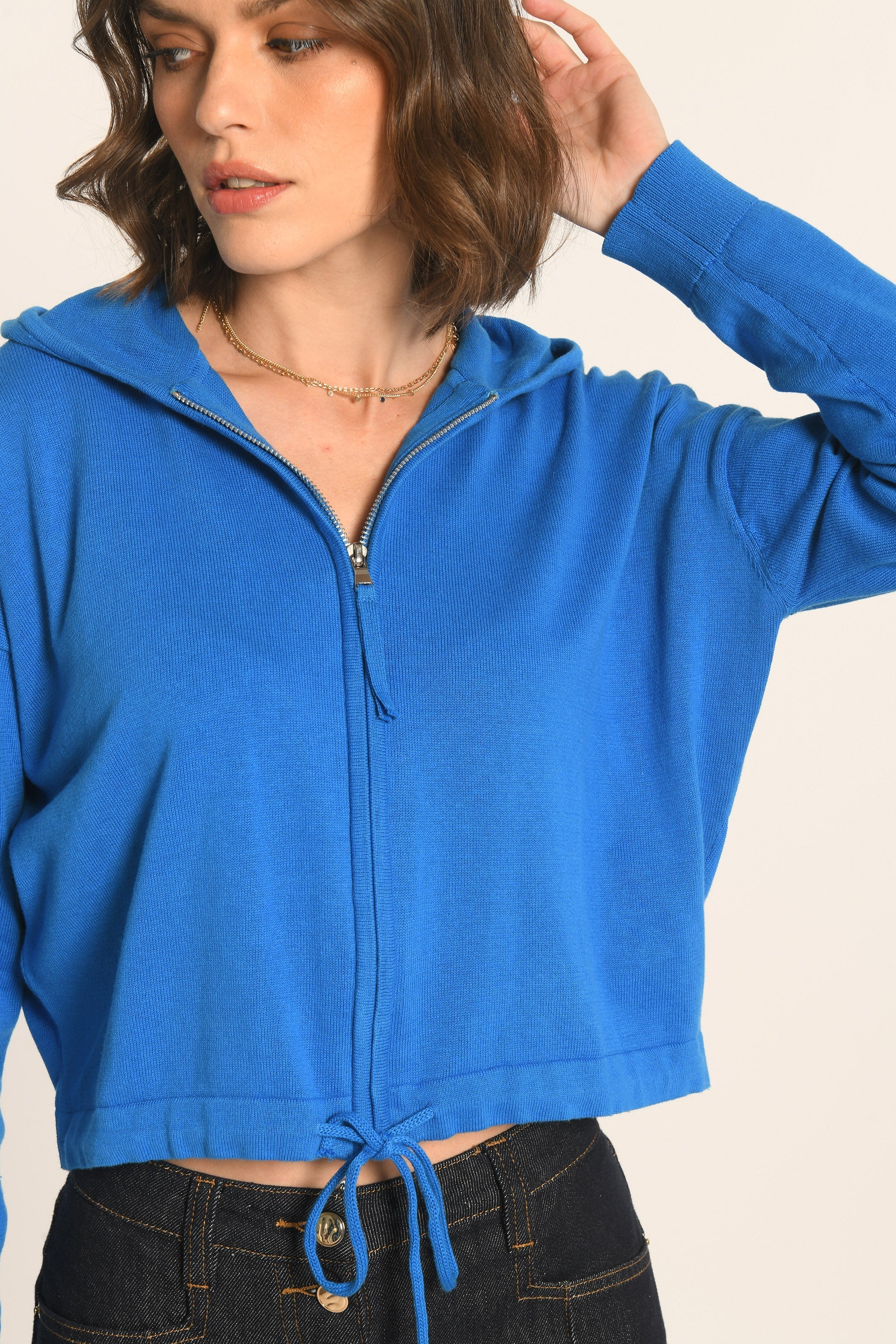 GILET CAPUCHE - INDIGO - ANDINA