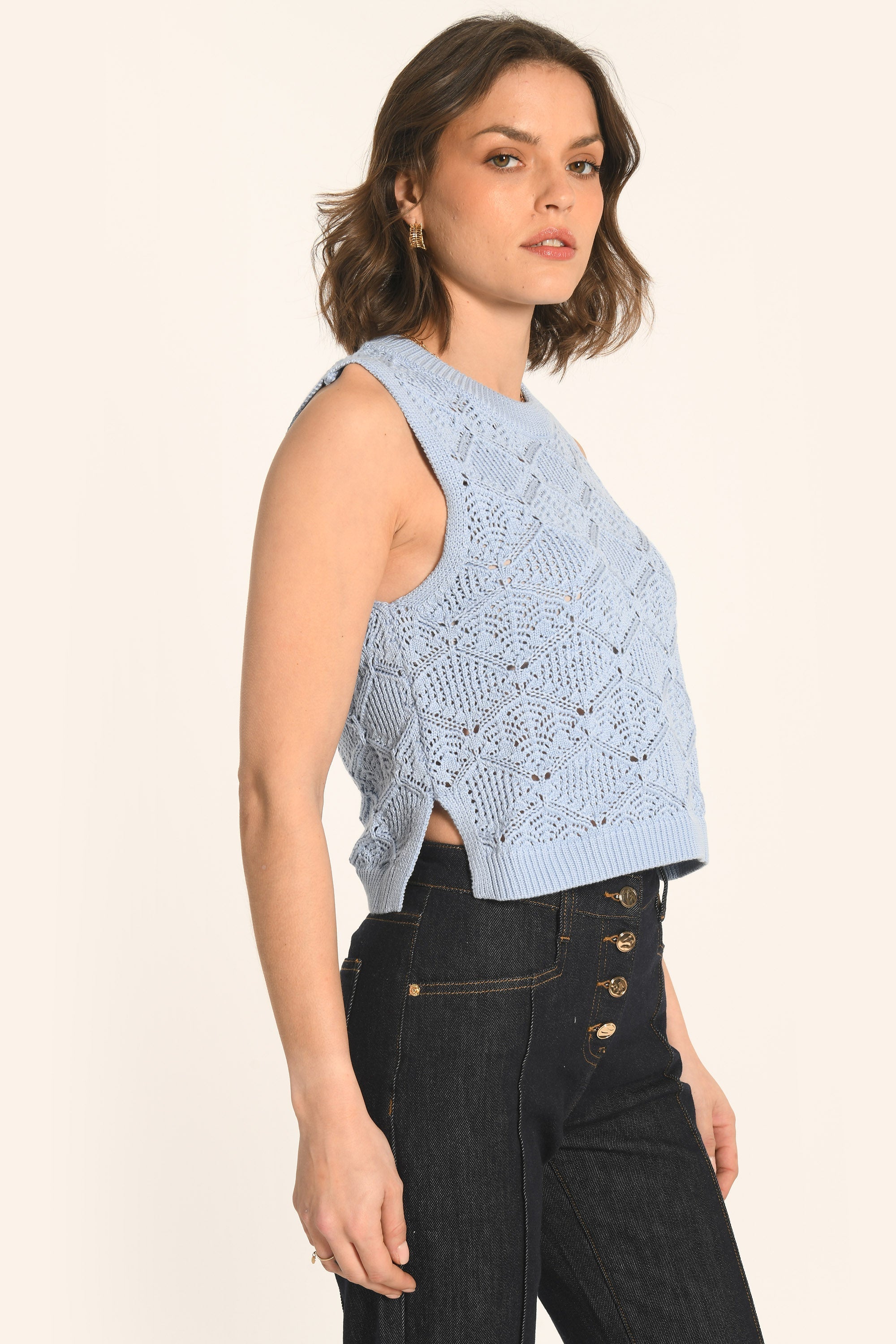 PULL SANS MANCHES - CIEL - ANGE