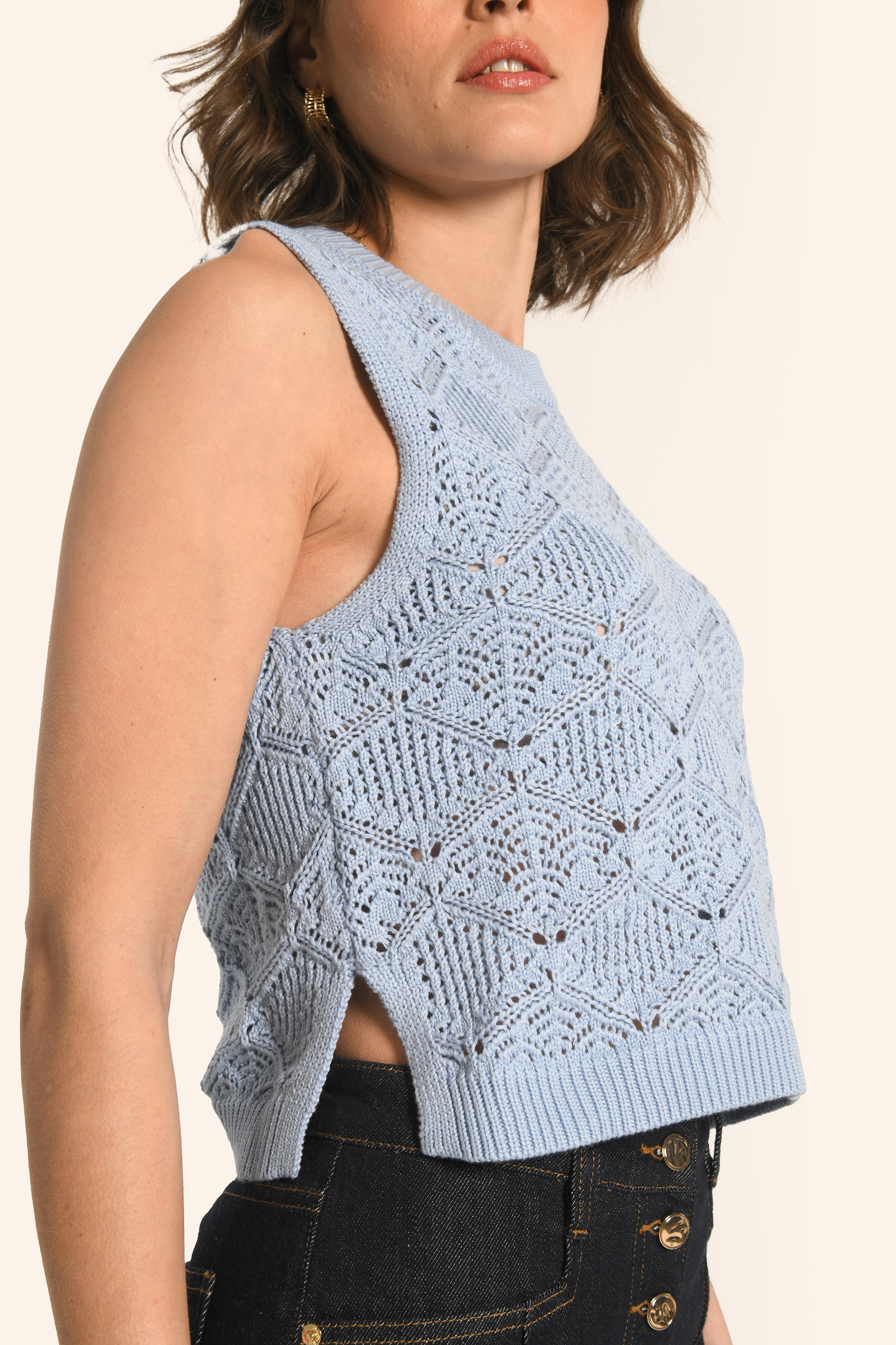 PULL SANS MANCHES - CIEL - ANGE