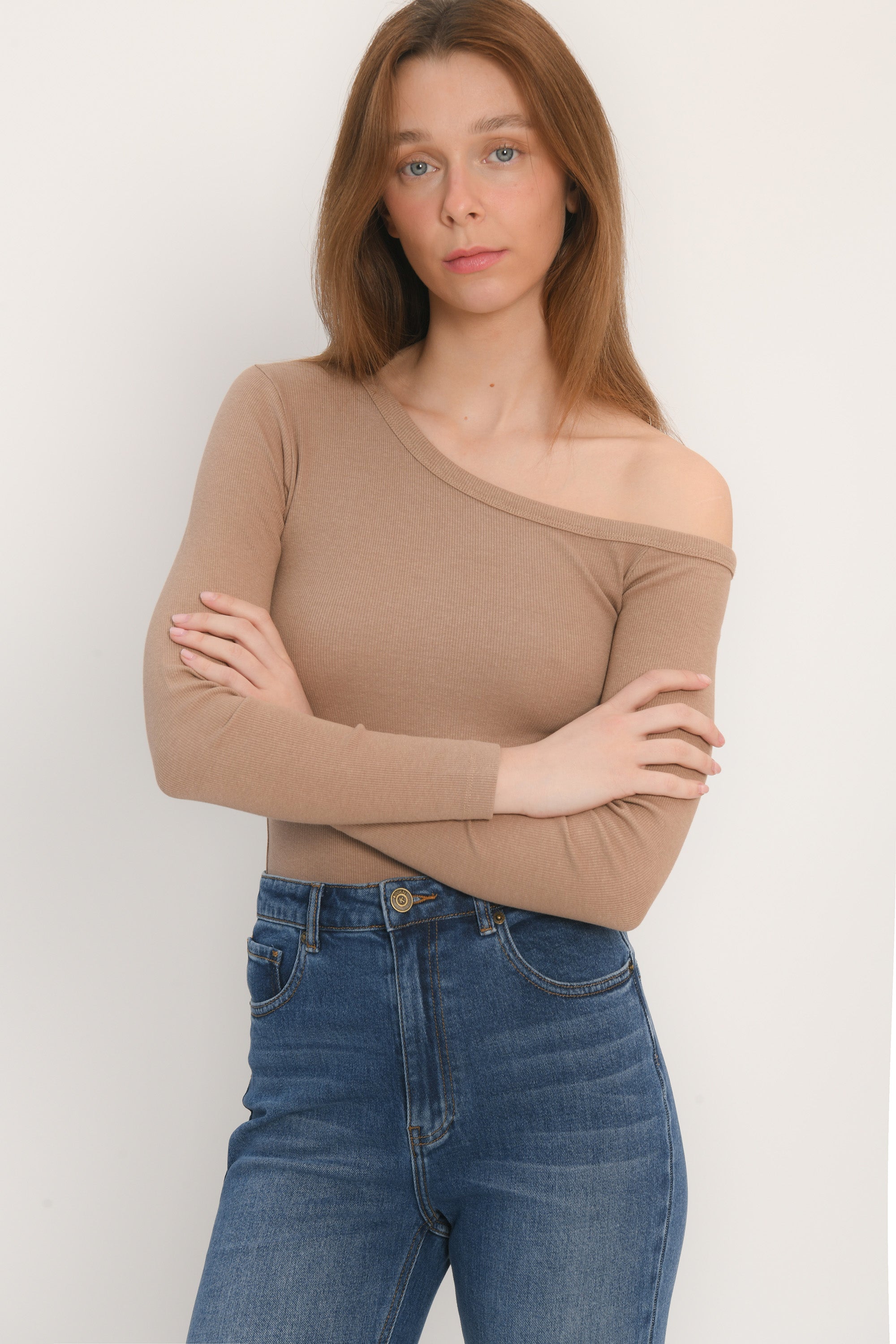 TEE SHIRT MANCHES LONGUES - ANYA - CAMEL
