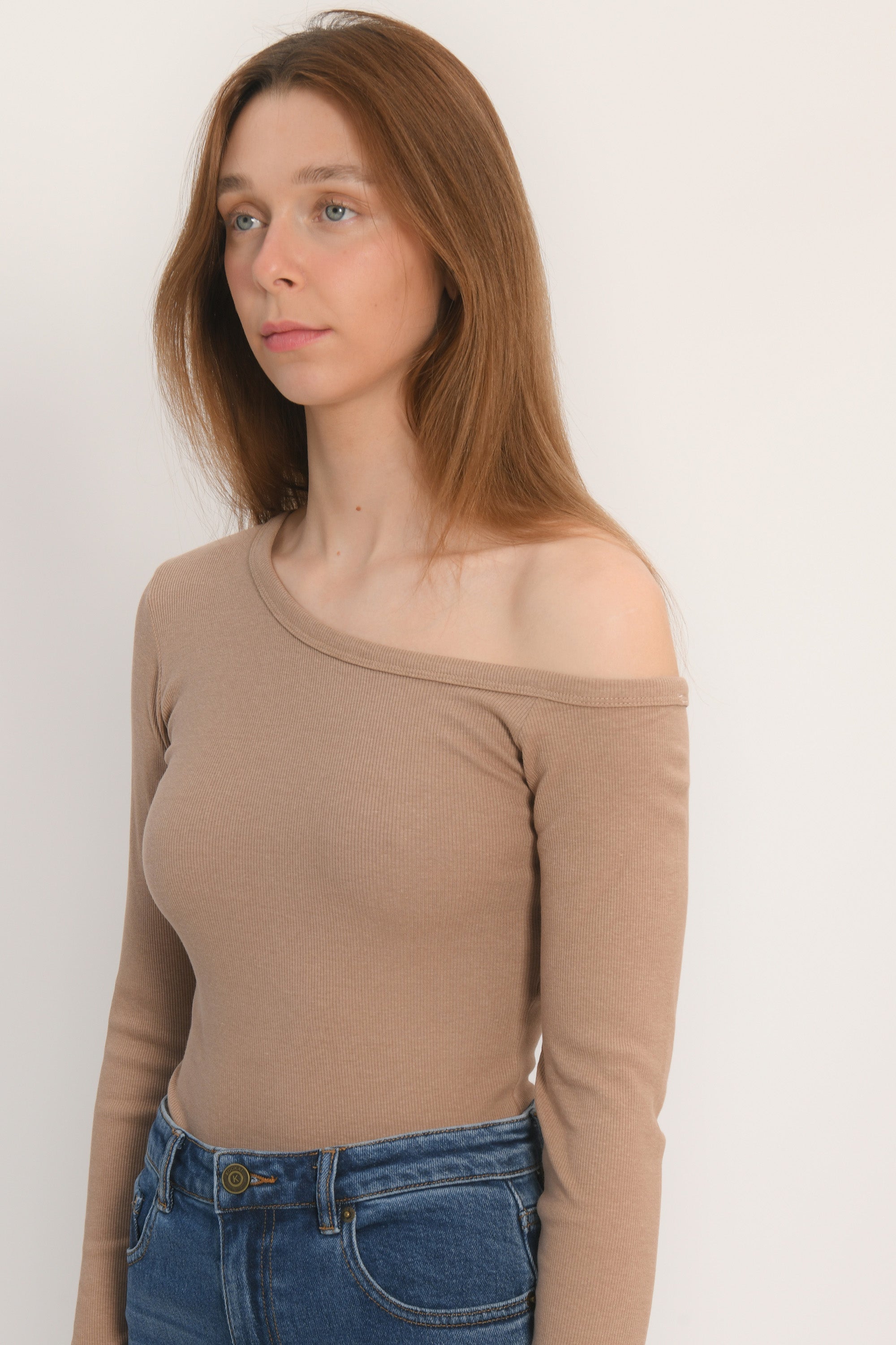 TEE SHIRT MANCHES LONGUES - ANYA - CAMEL
