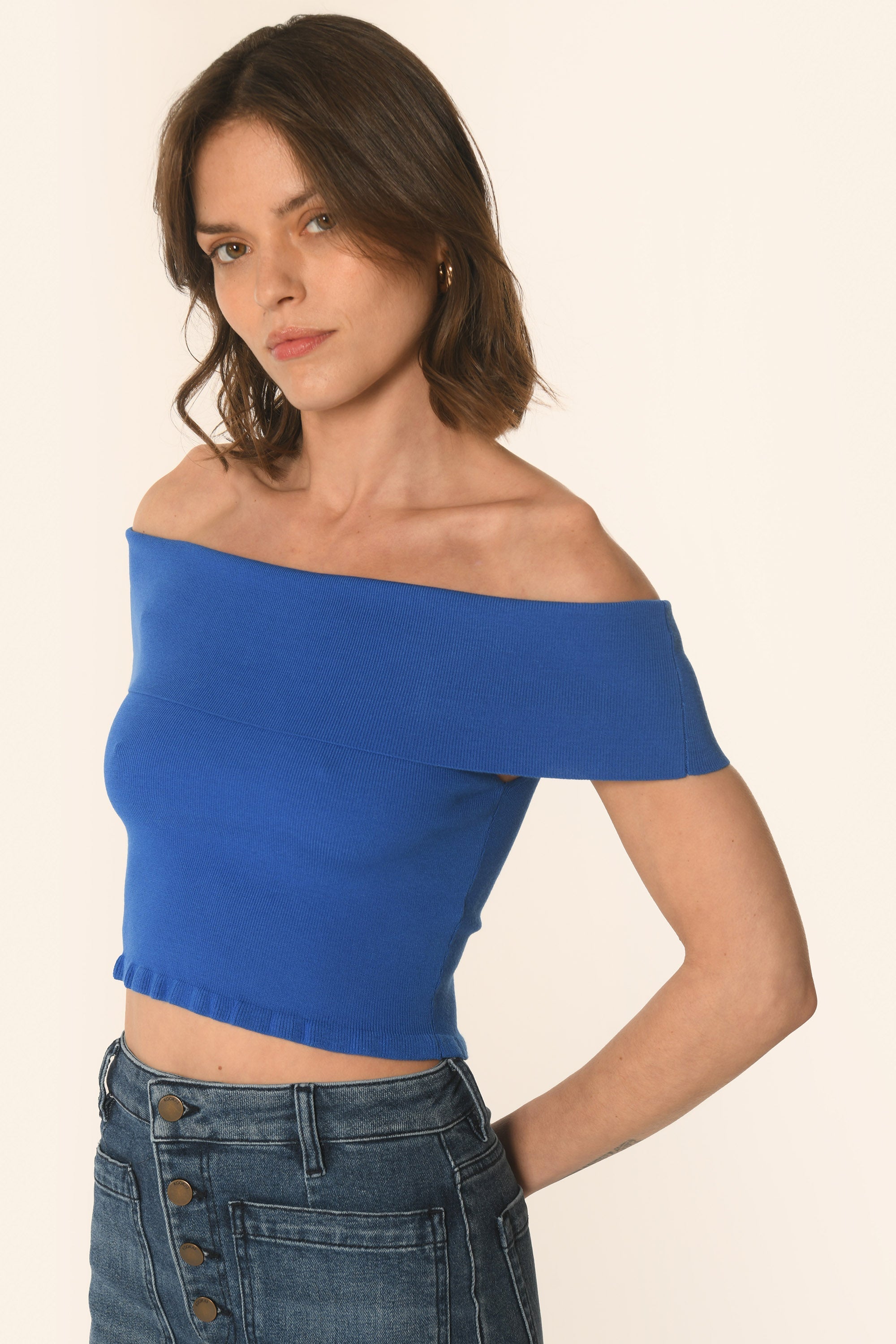 TOP COL BARDOT - INDIGO - APOLLINE