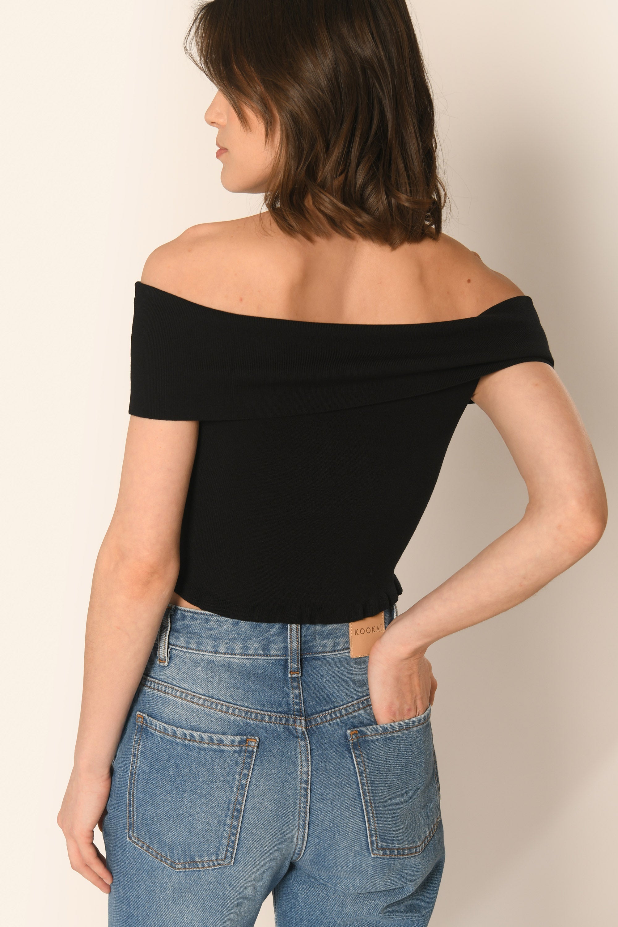 TOP COL BARDOT - NOIR - APOLLINE