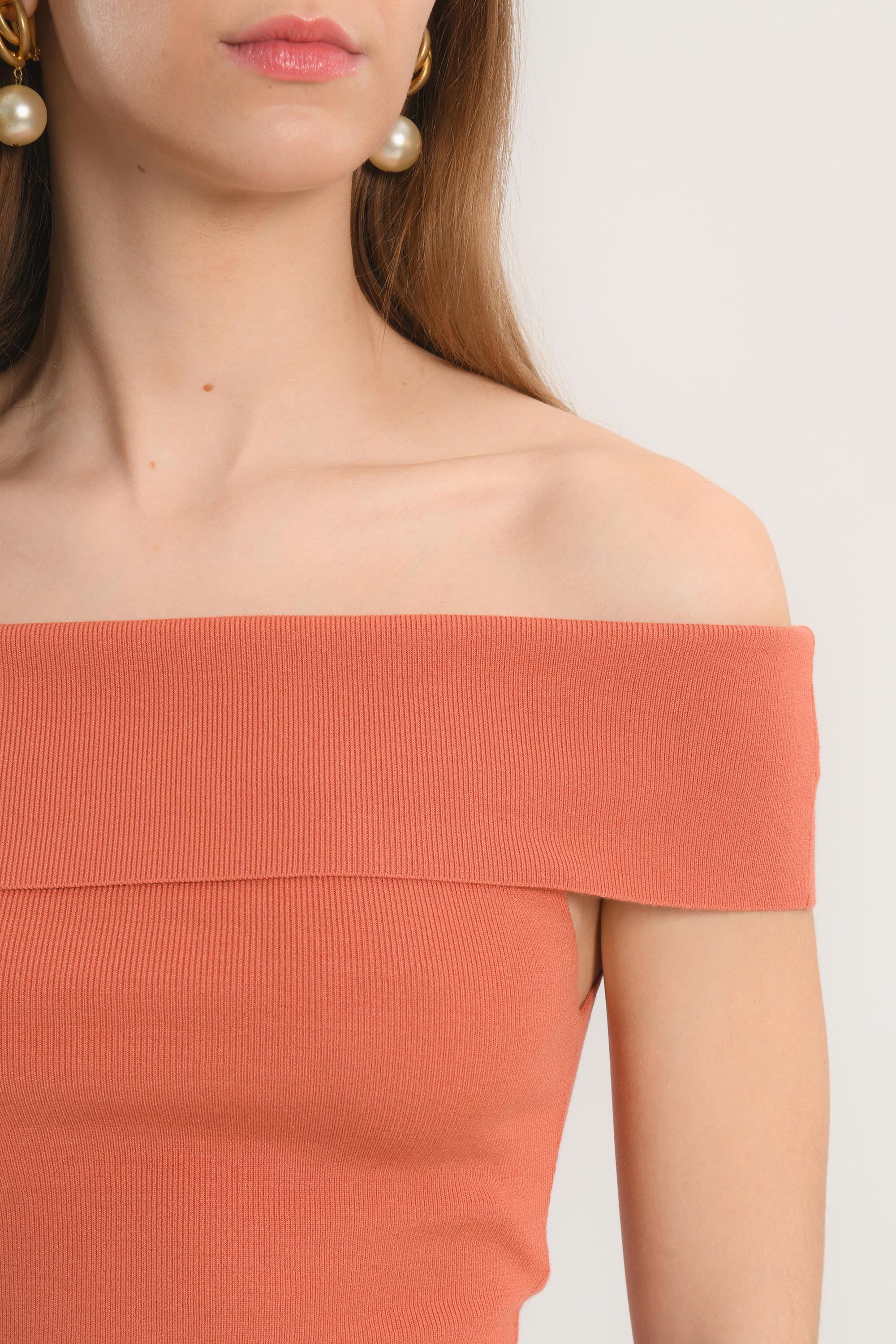 TOP COL BARDOT - TERRACOTA - APOLLINE