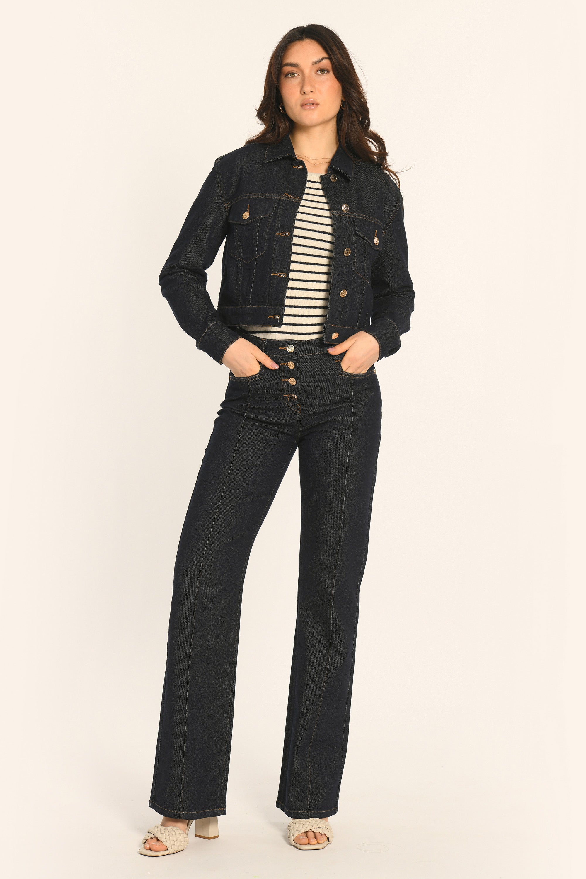 VESTE CROPPED - RINSE - ARIETTE