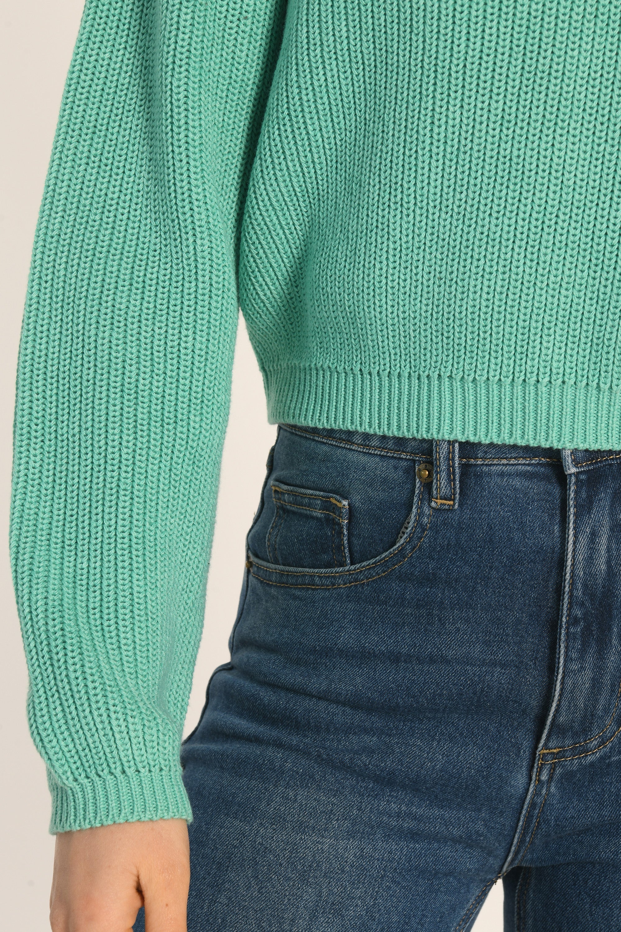 PULL COL V - AQUA - ARVID