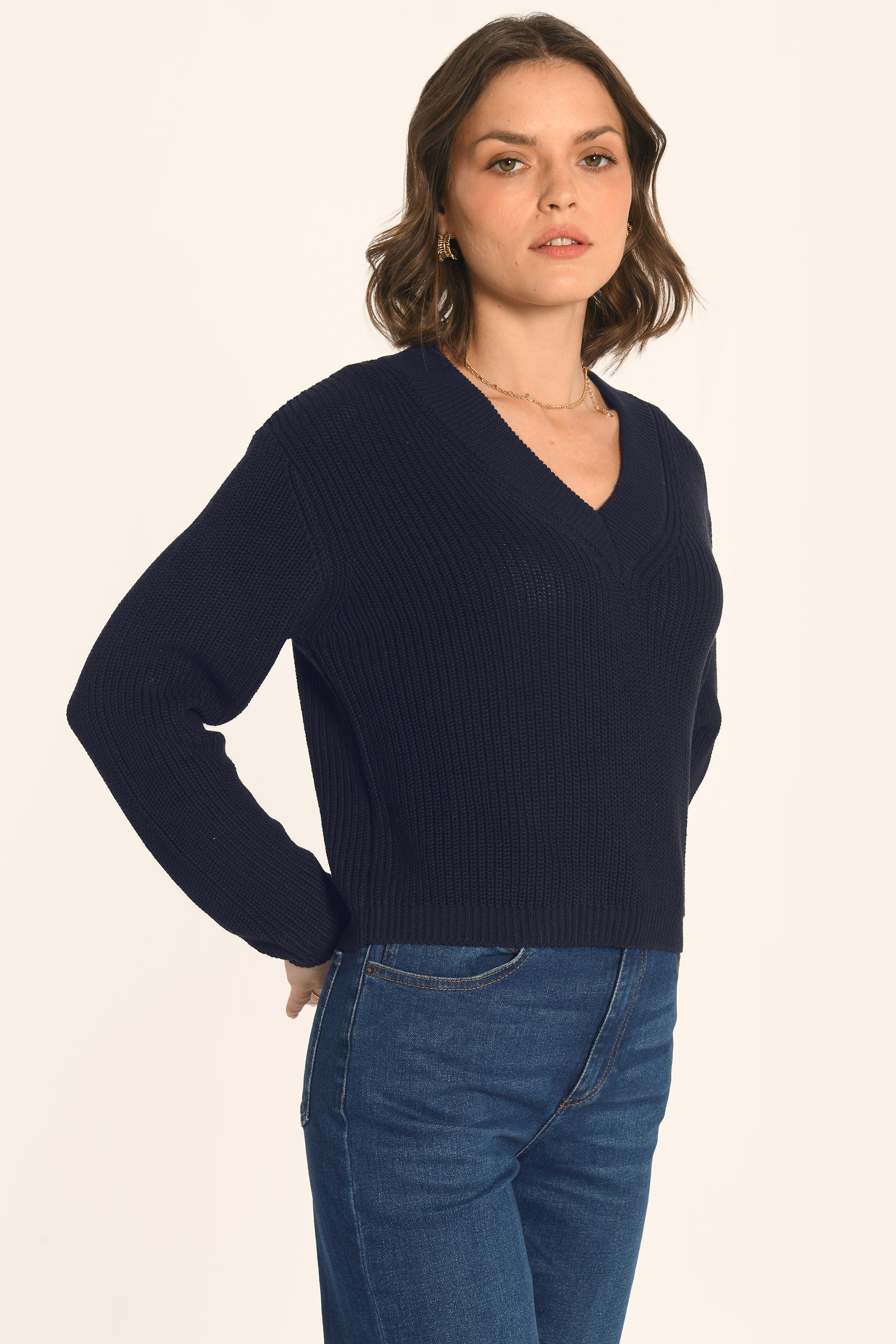 PULL COL V - NAVY - ARVID