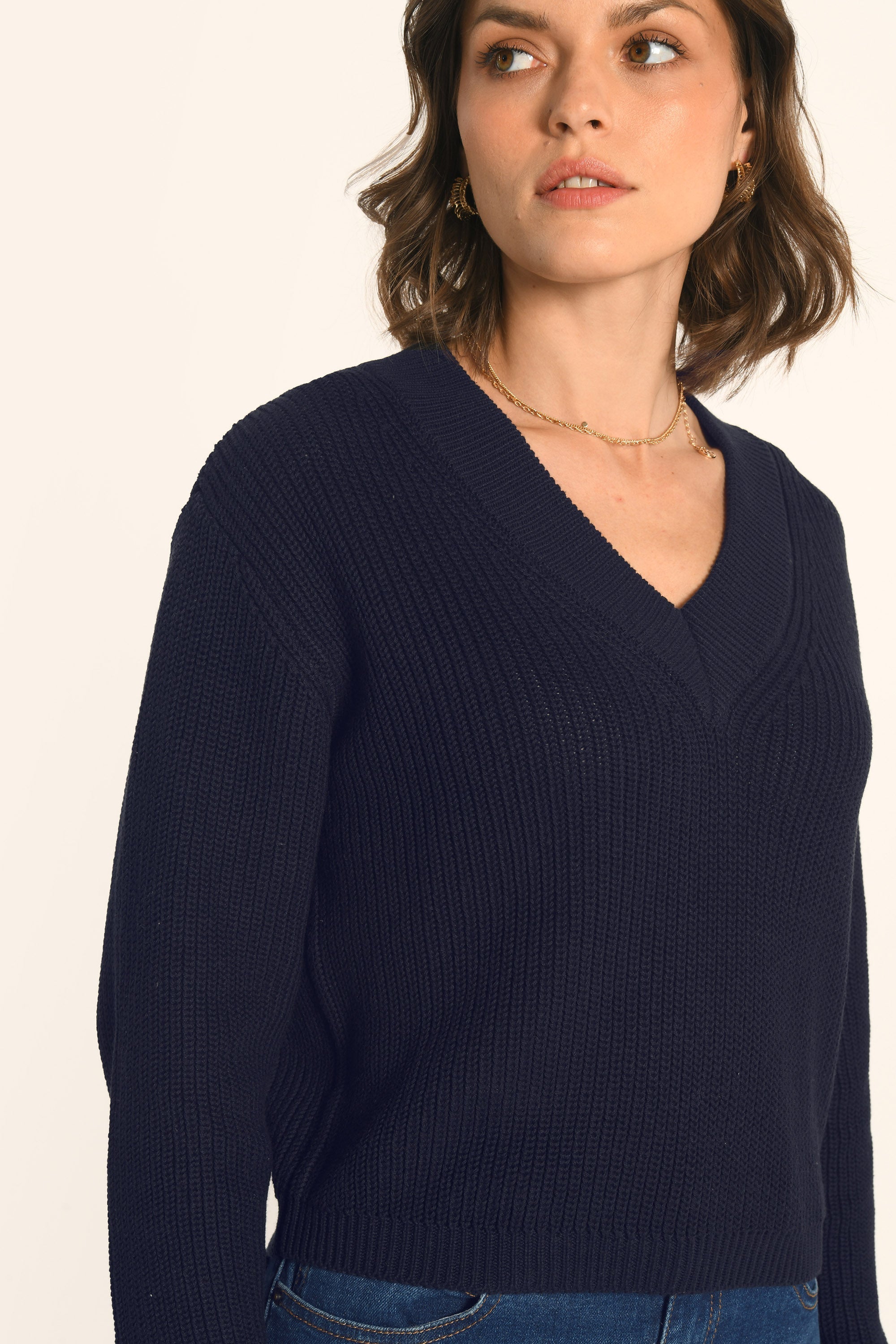 PULL COL V - NAVY - ARVID