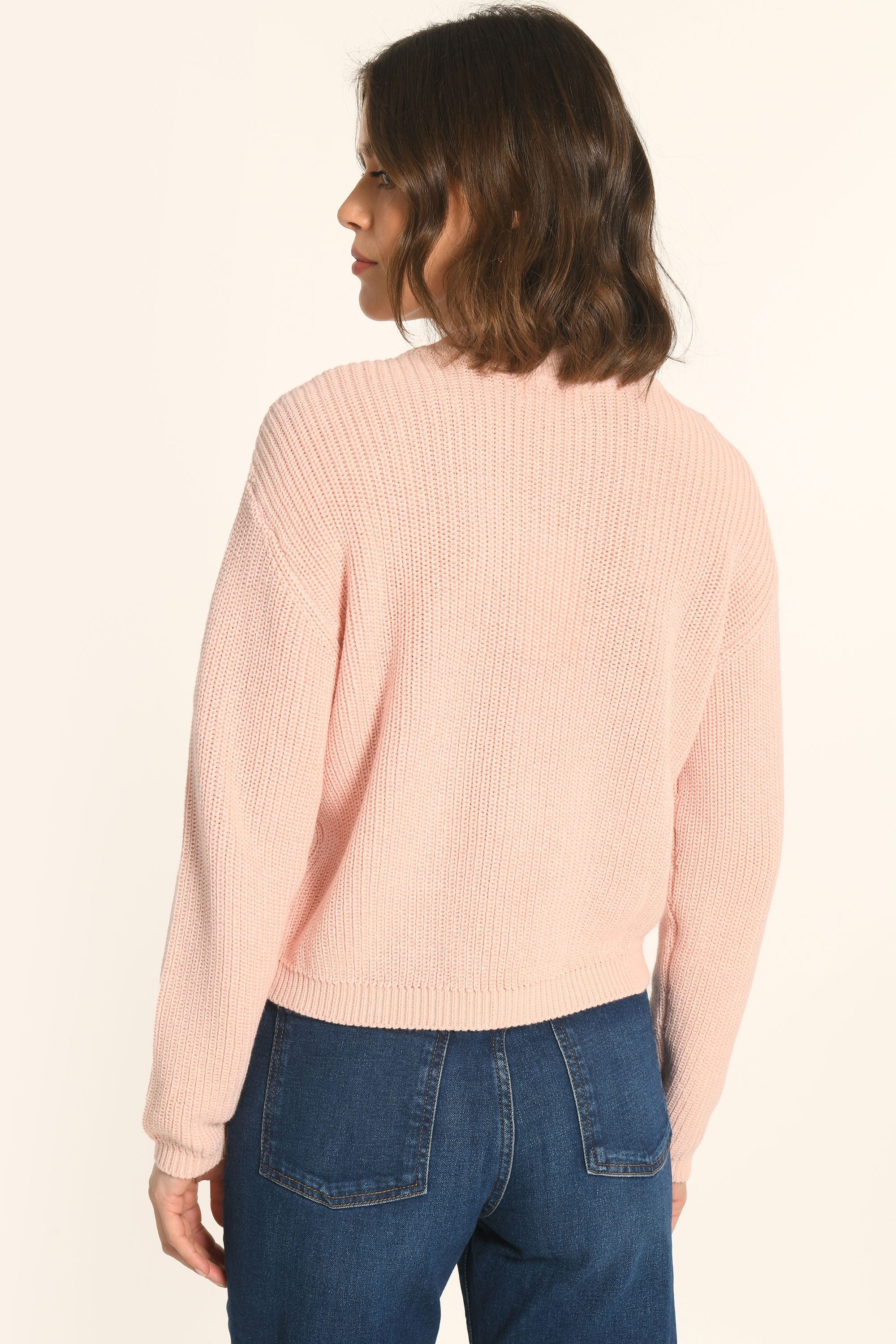 PULL COL V - ROSE PALE - ARVID