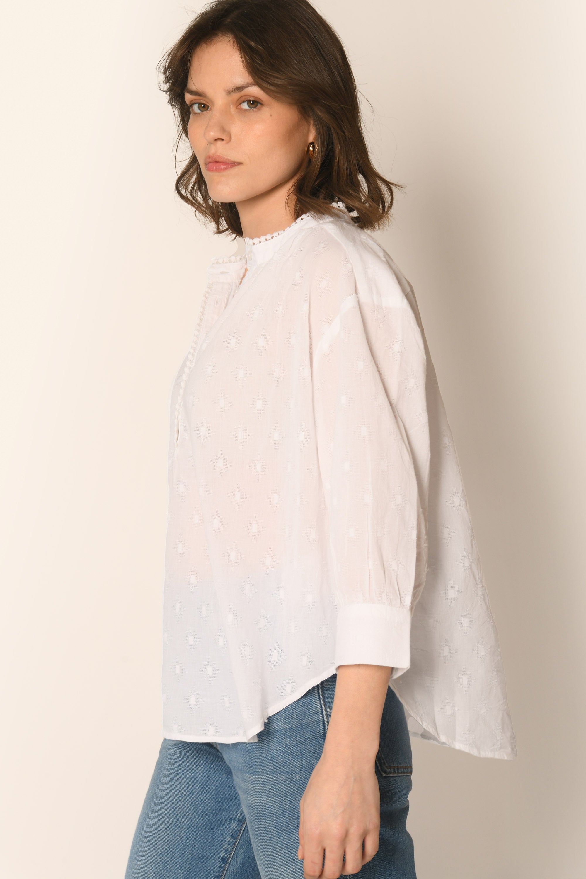 BLOUSE - BLANC - ASSAM