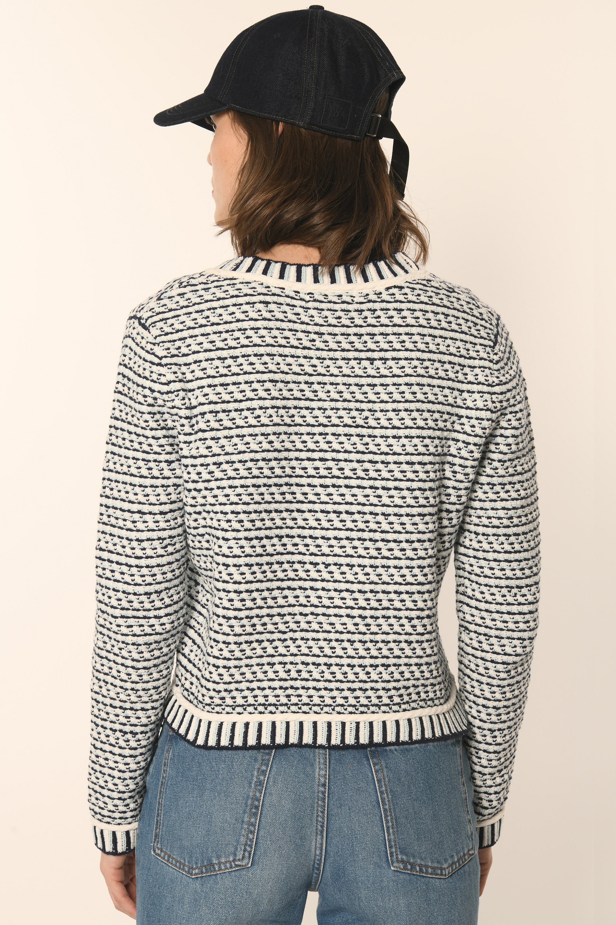GILET V - NAVY BLANC - ATIKA