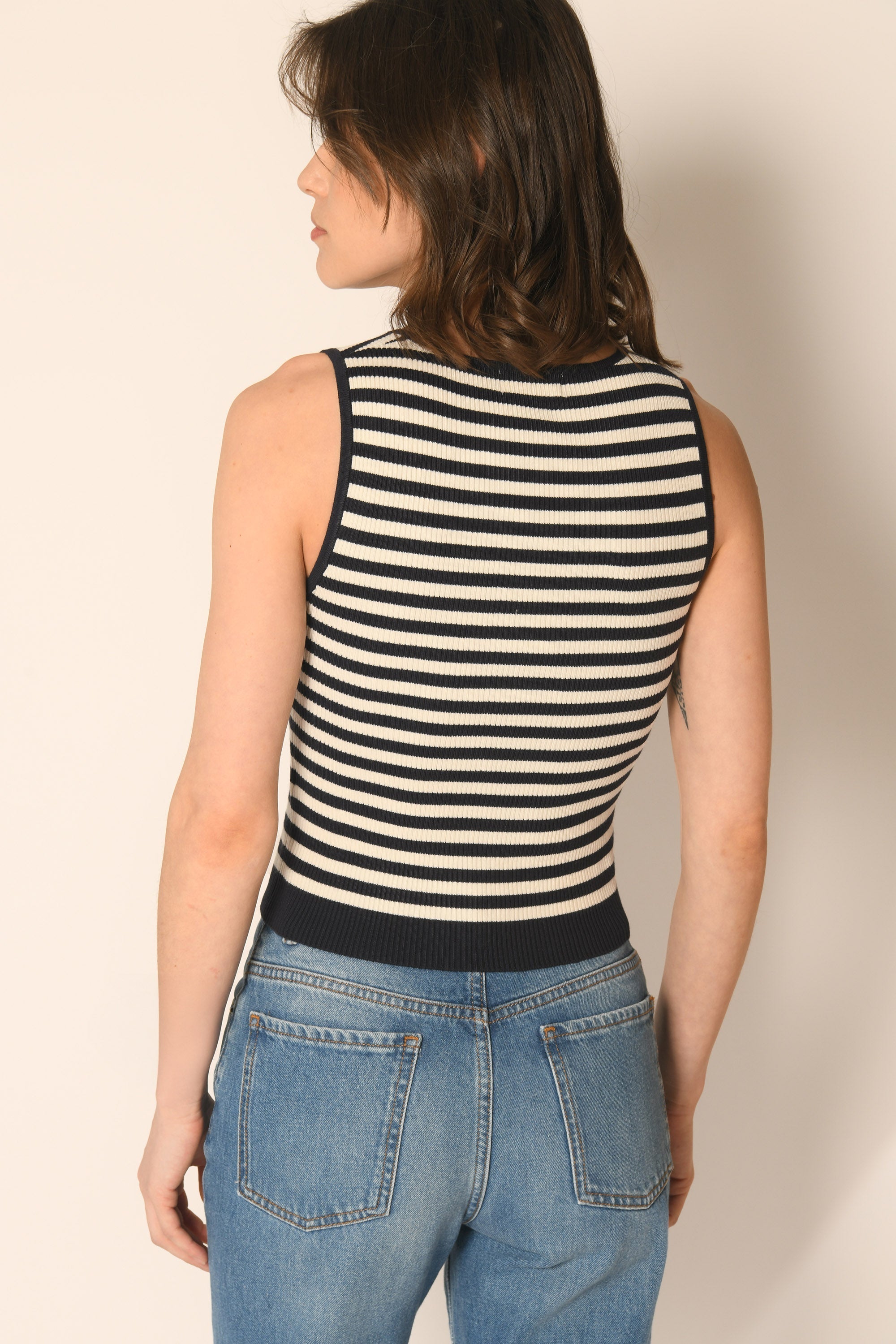 TOP ZIPPÉ - MARINE/ÉCRU - ATIKI