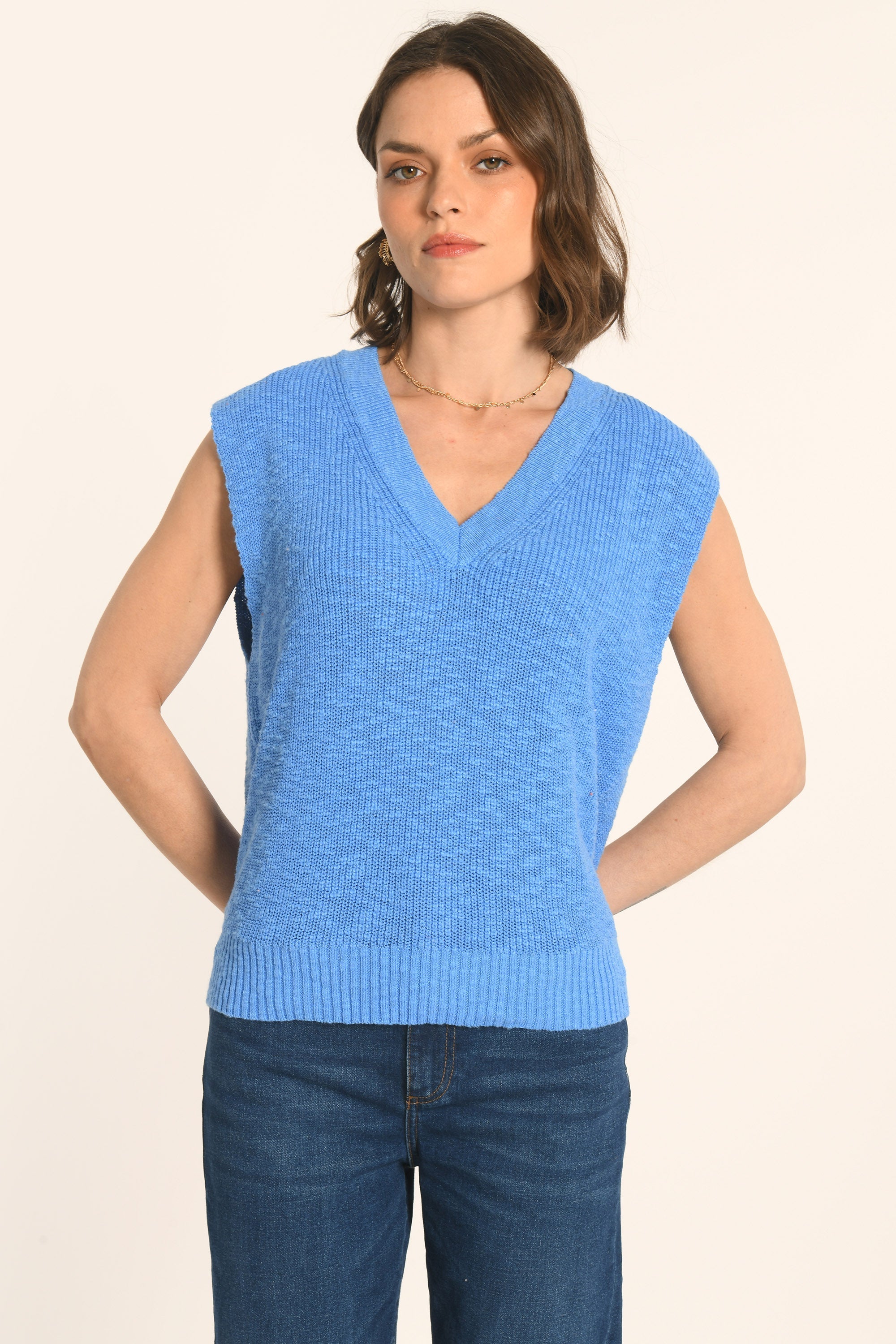 PULL SANS MANCHES - AZUR - AUDREY