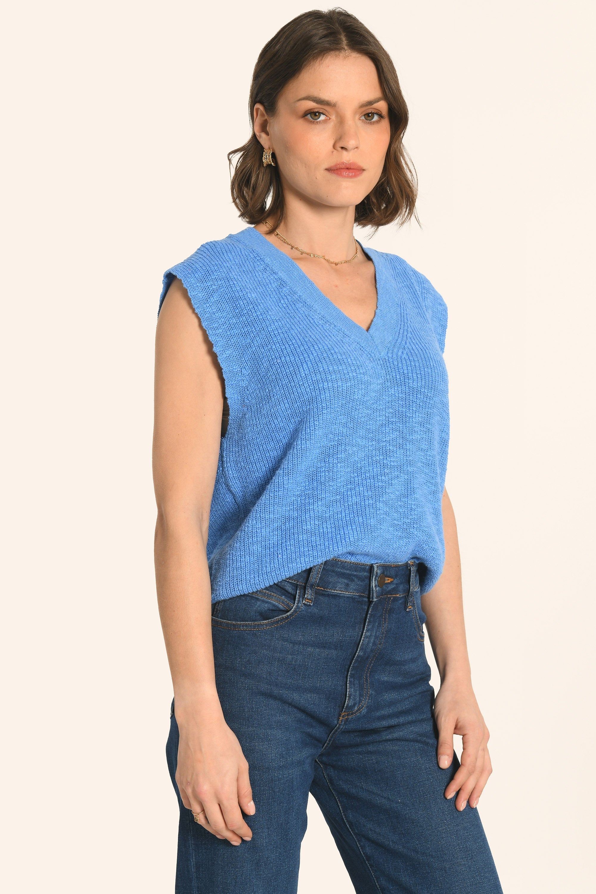 PULL SANS MANCHES - AZUR - AUDREY