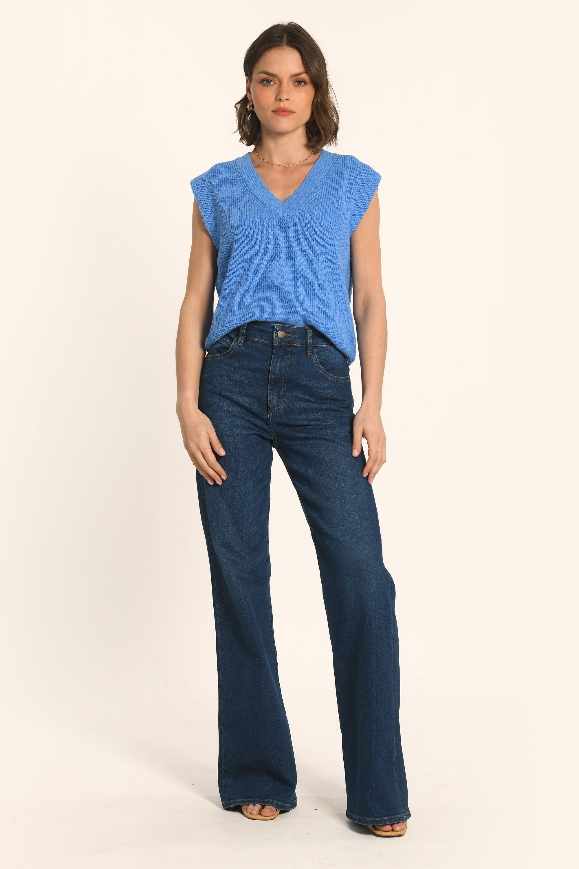 PULL SANS MANCHES - AZUR - AUDREY