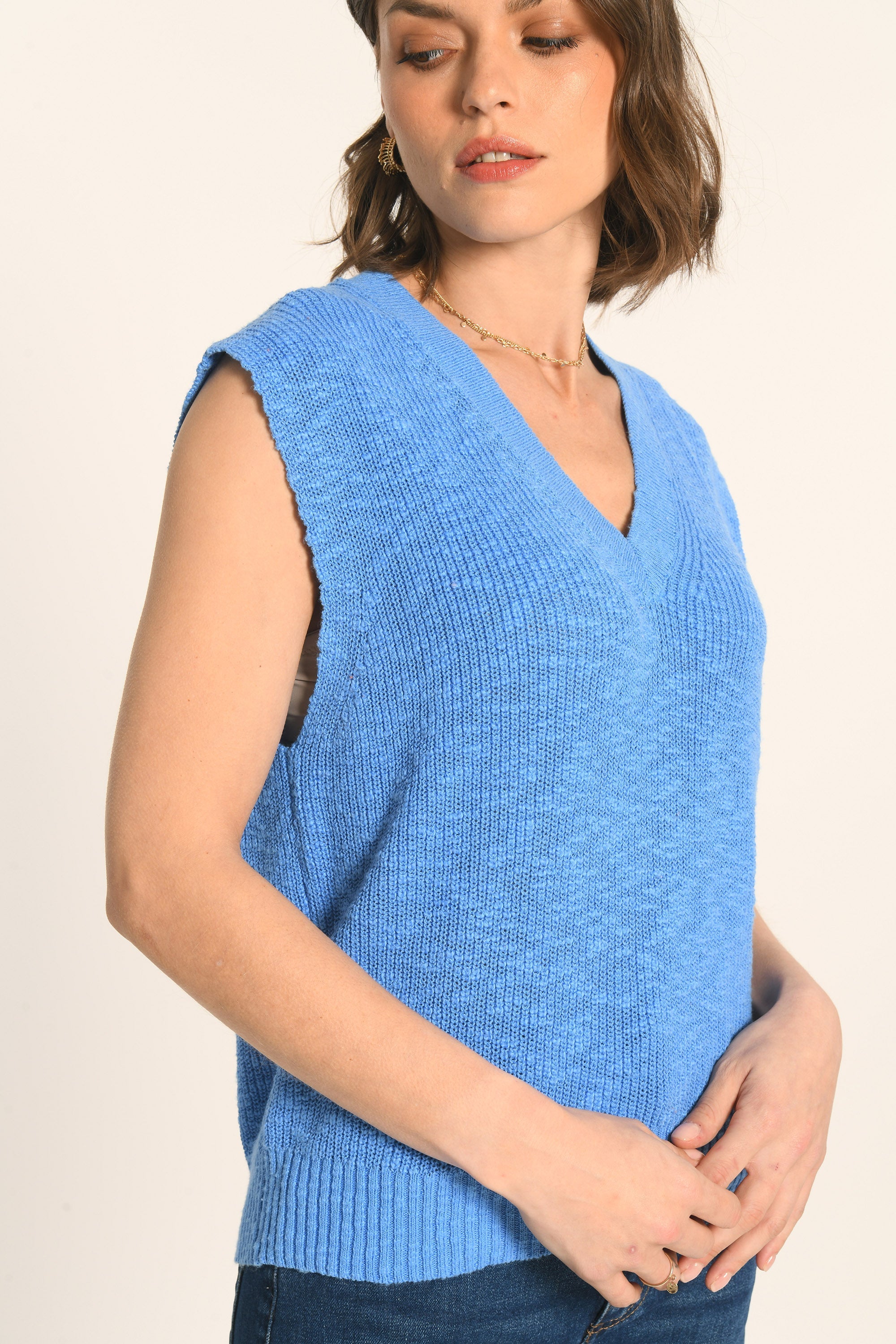 PULL SANS MANCHES - AZUR - AUDREY