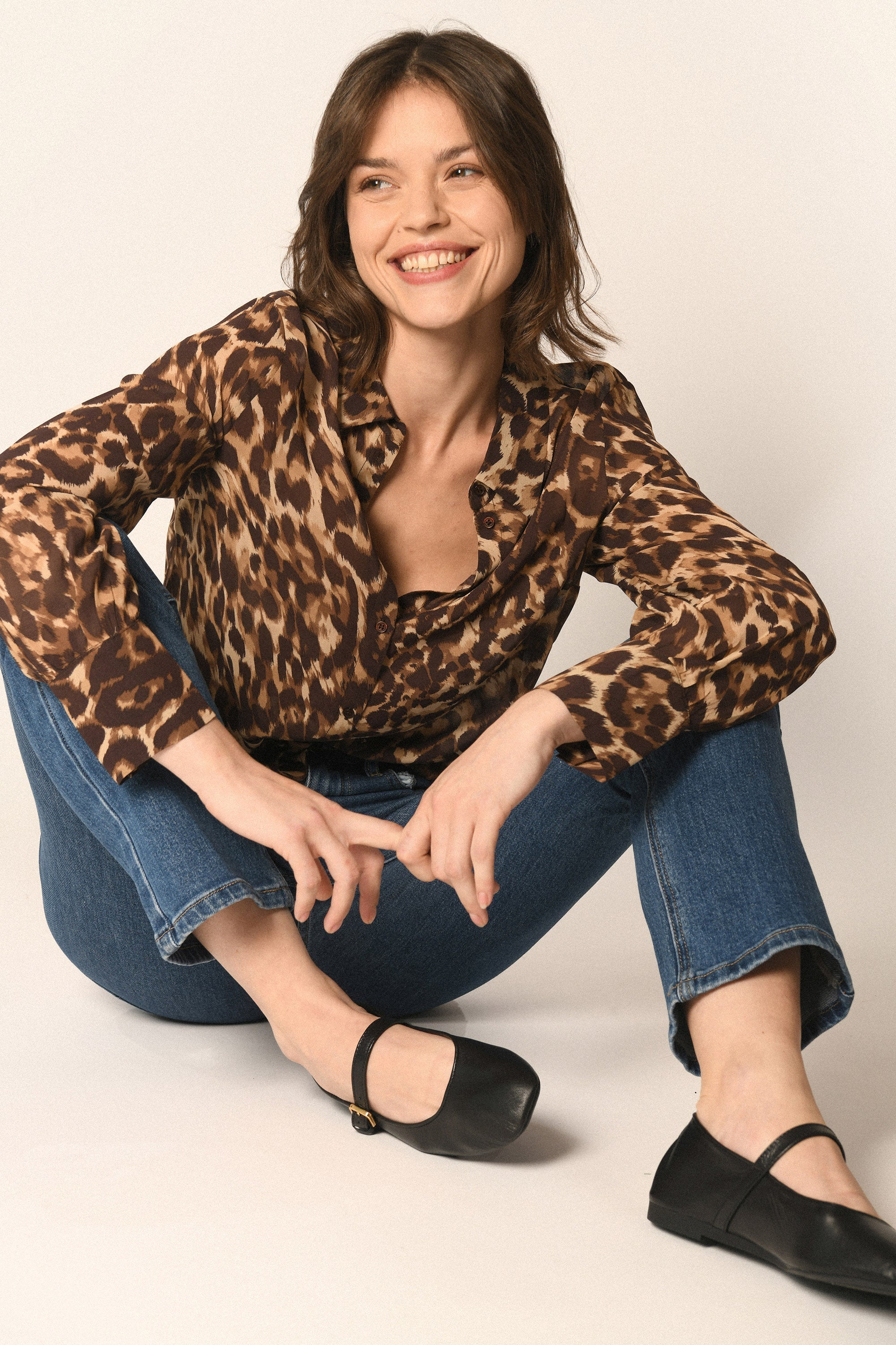 CHEMISE LEOPARD - CARAMEL - AZELIA