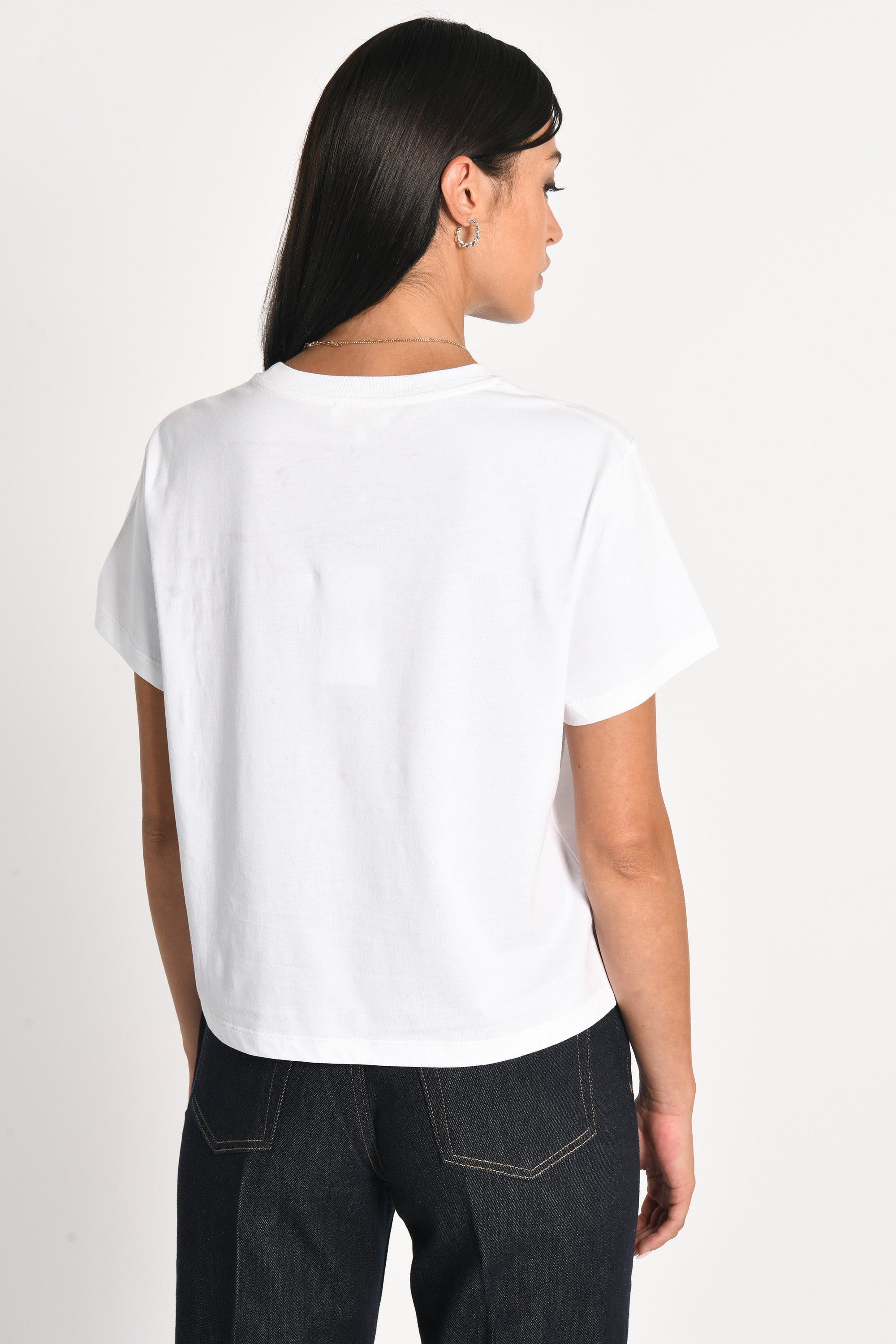 T-SHIRT CŒR PERLÉ NINA BLANC