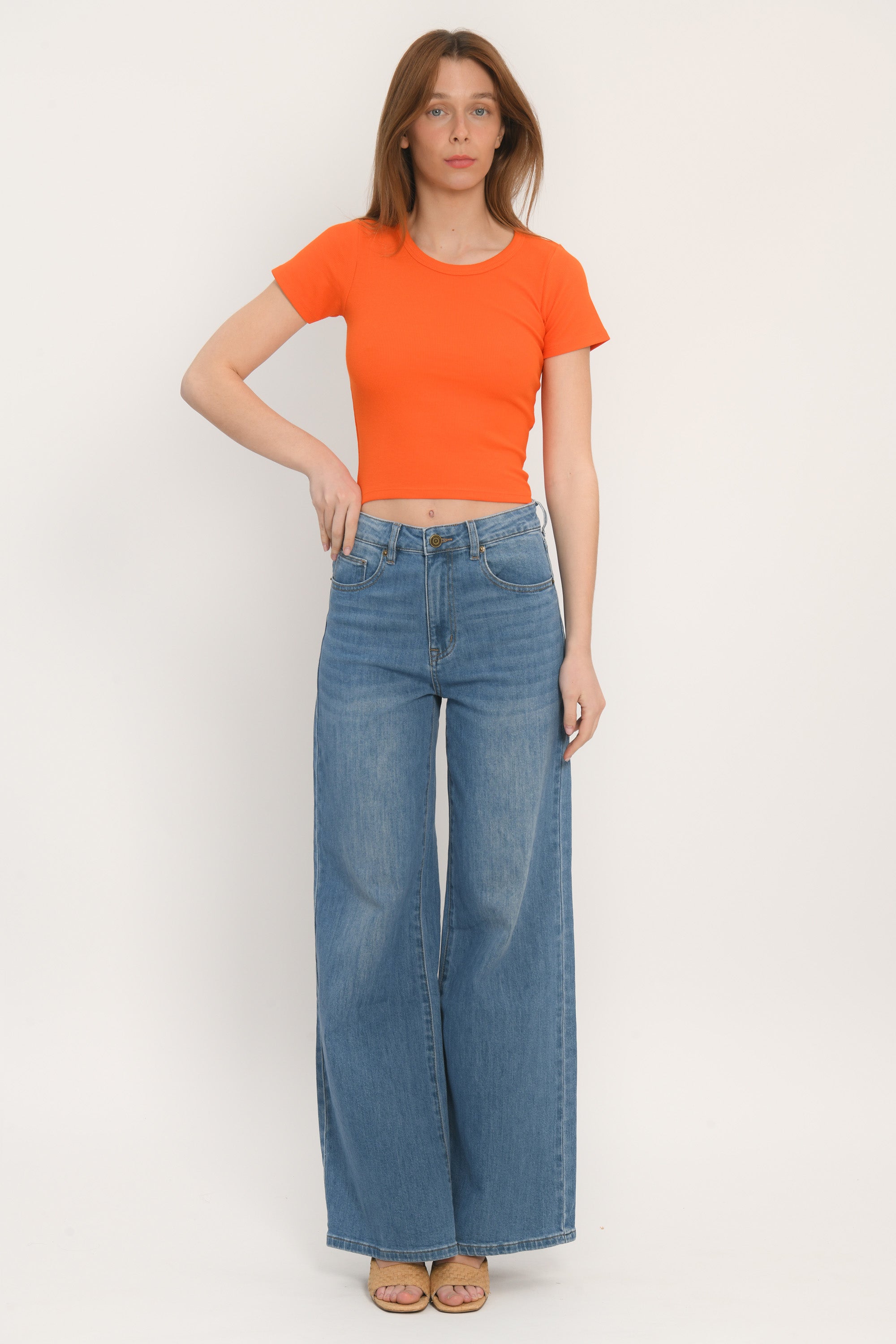 TEE SHIRT MANCHES COURTES - JENNY - ORANGE