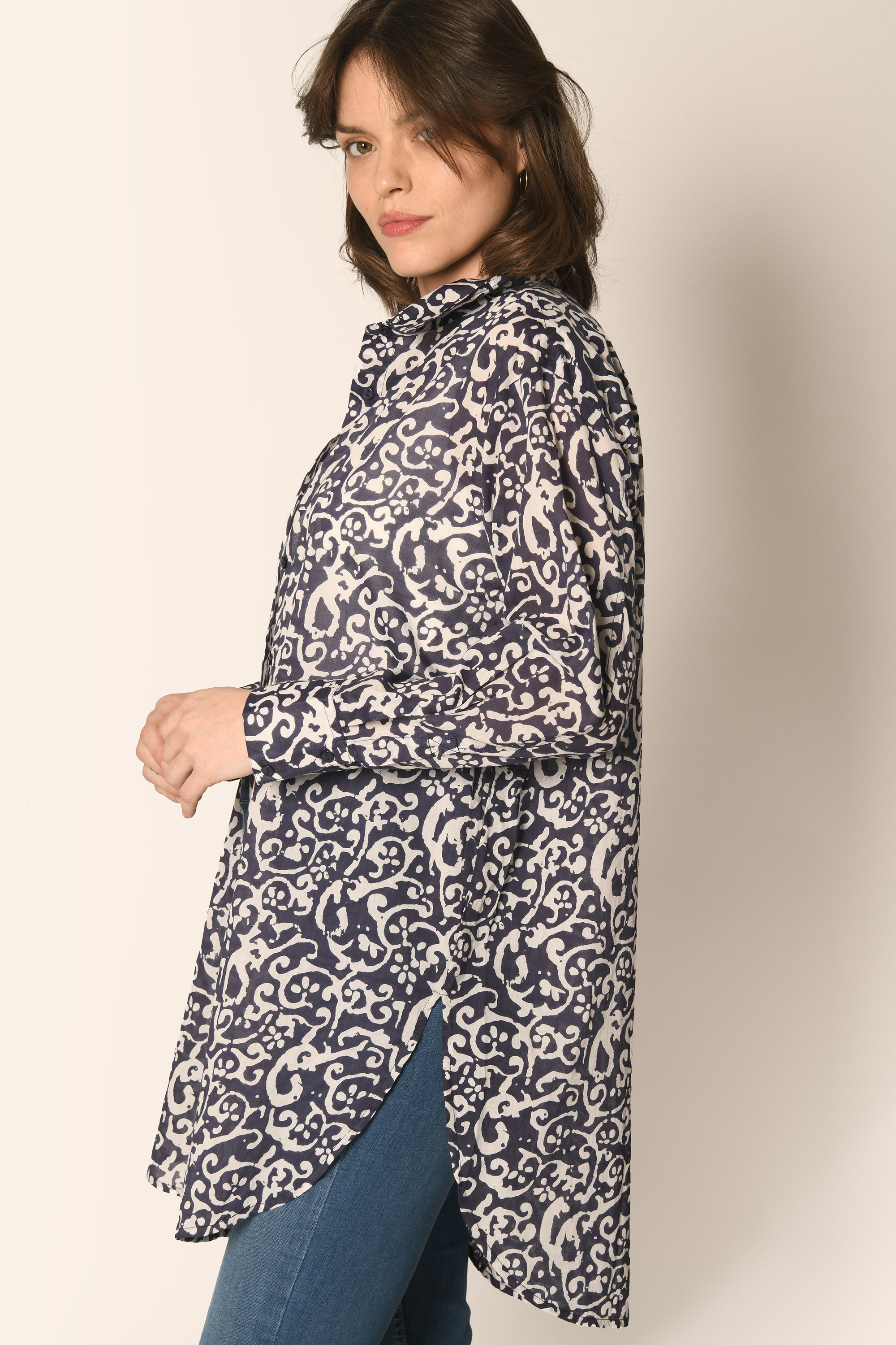 CHEMISE LOOSE - NAVY - MULHOUSE