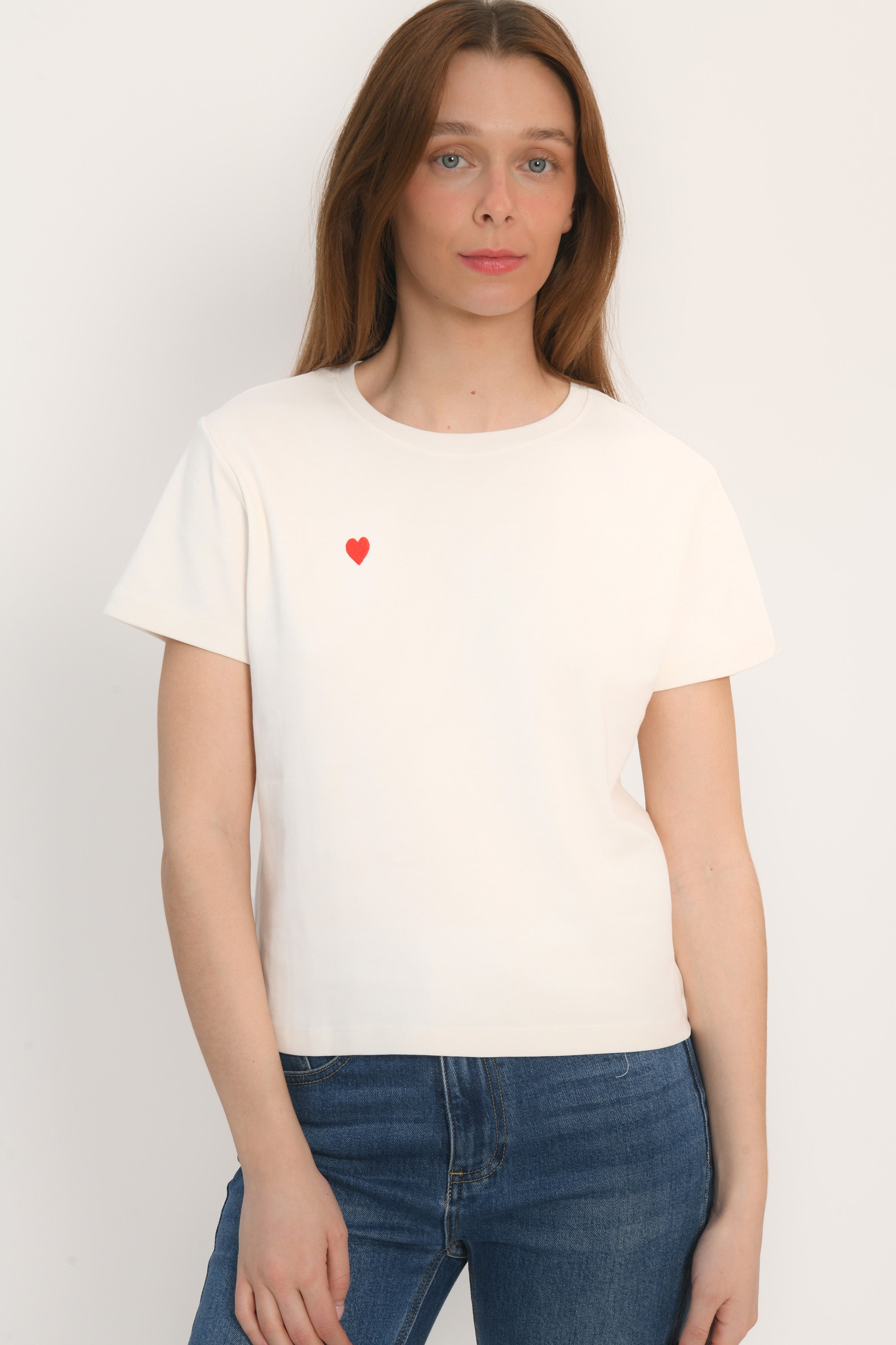 TEE SHIRT - COEUR - BLANC