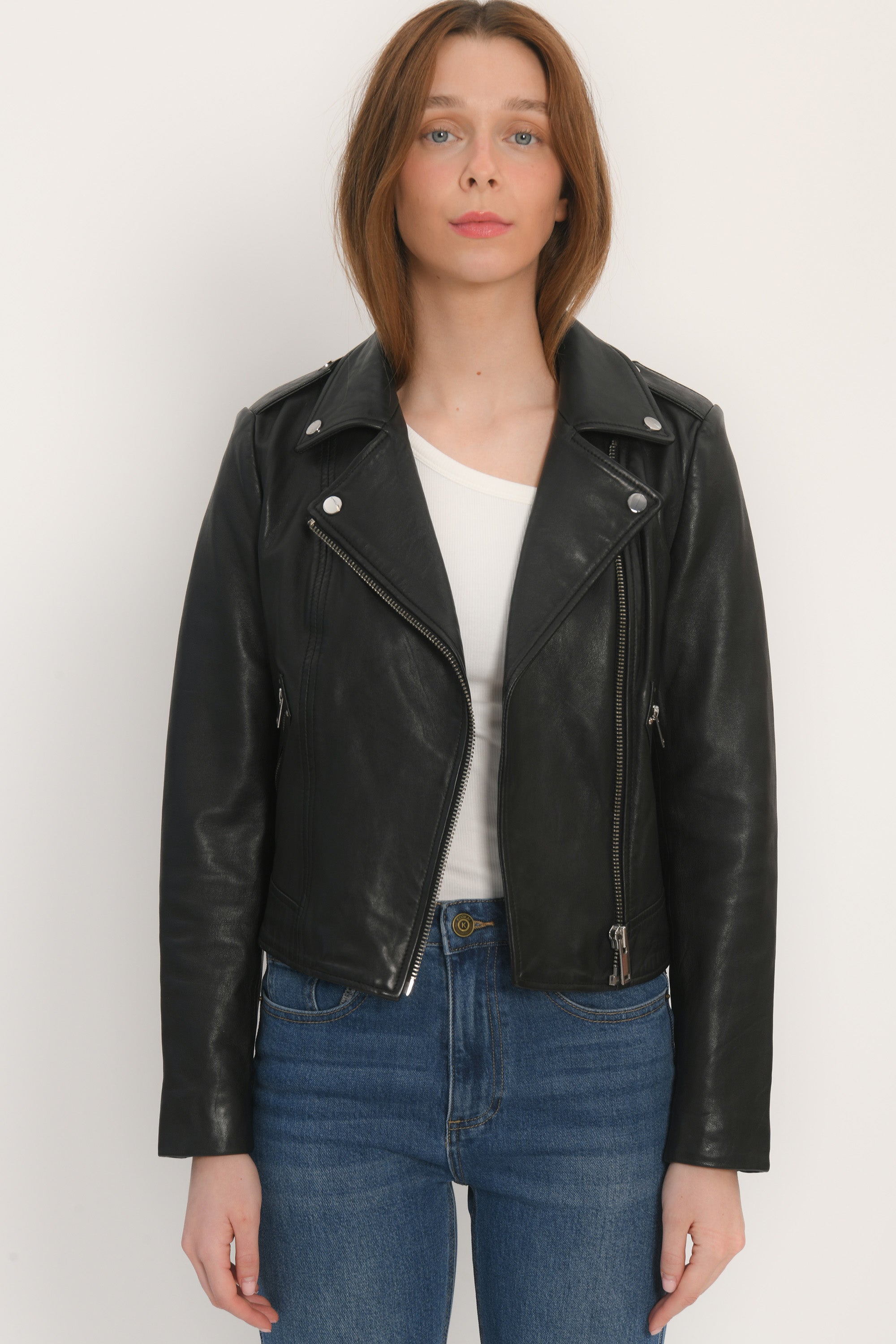 BLOUSON PERFECTO CUIR ROCK BLACK
