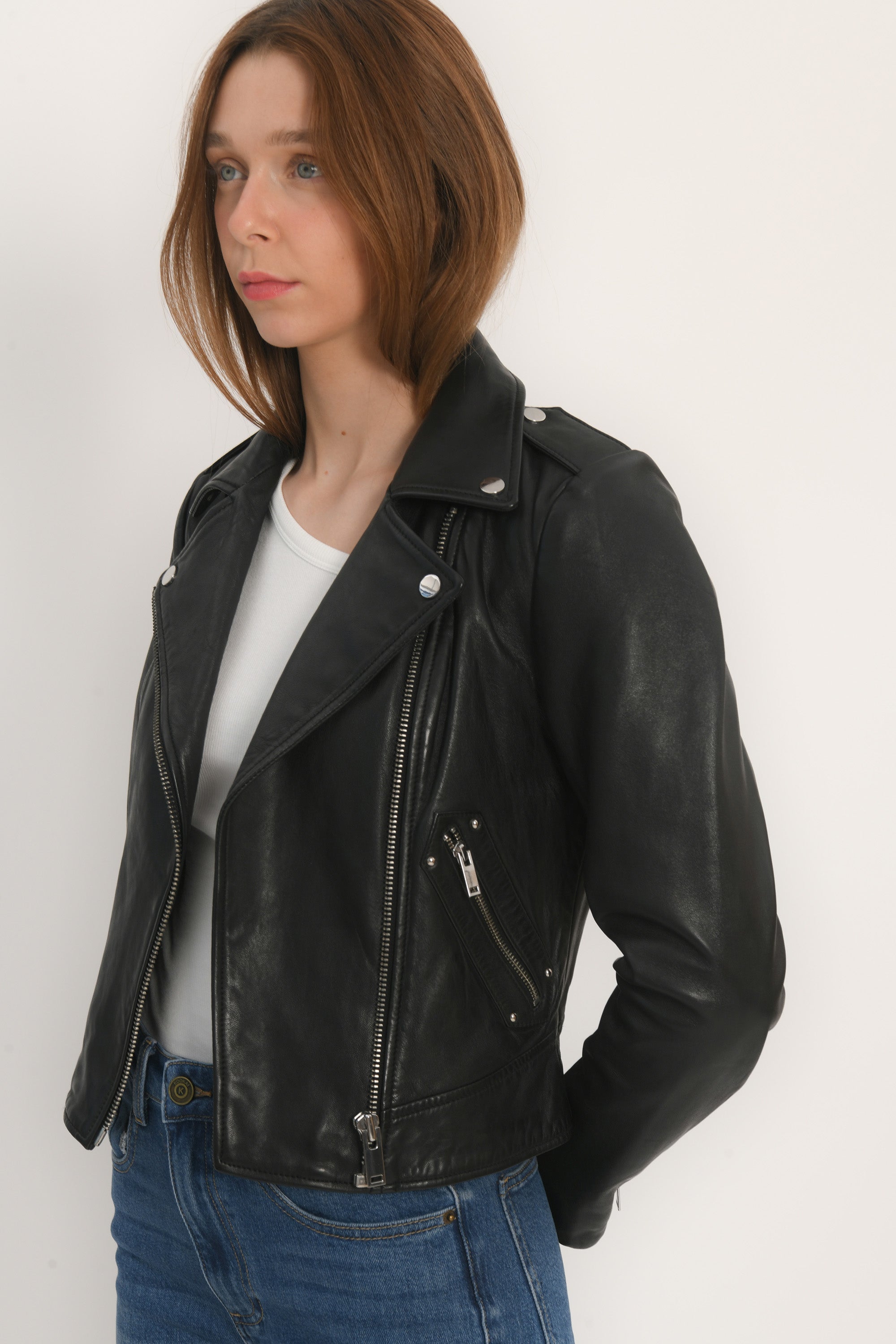 BLOUSON PERFECTO CUIR ROCK BLACK