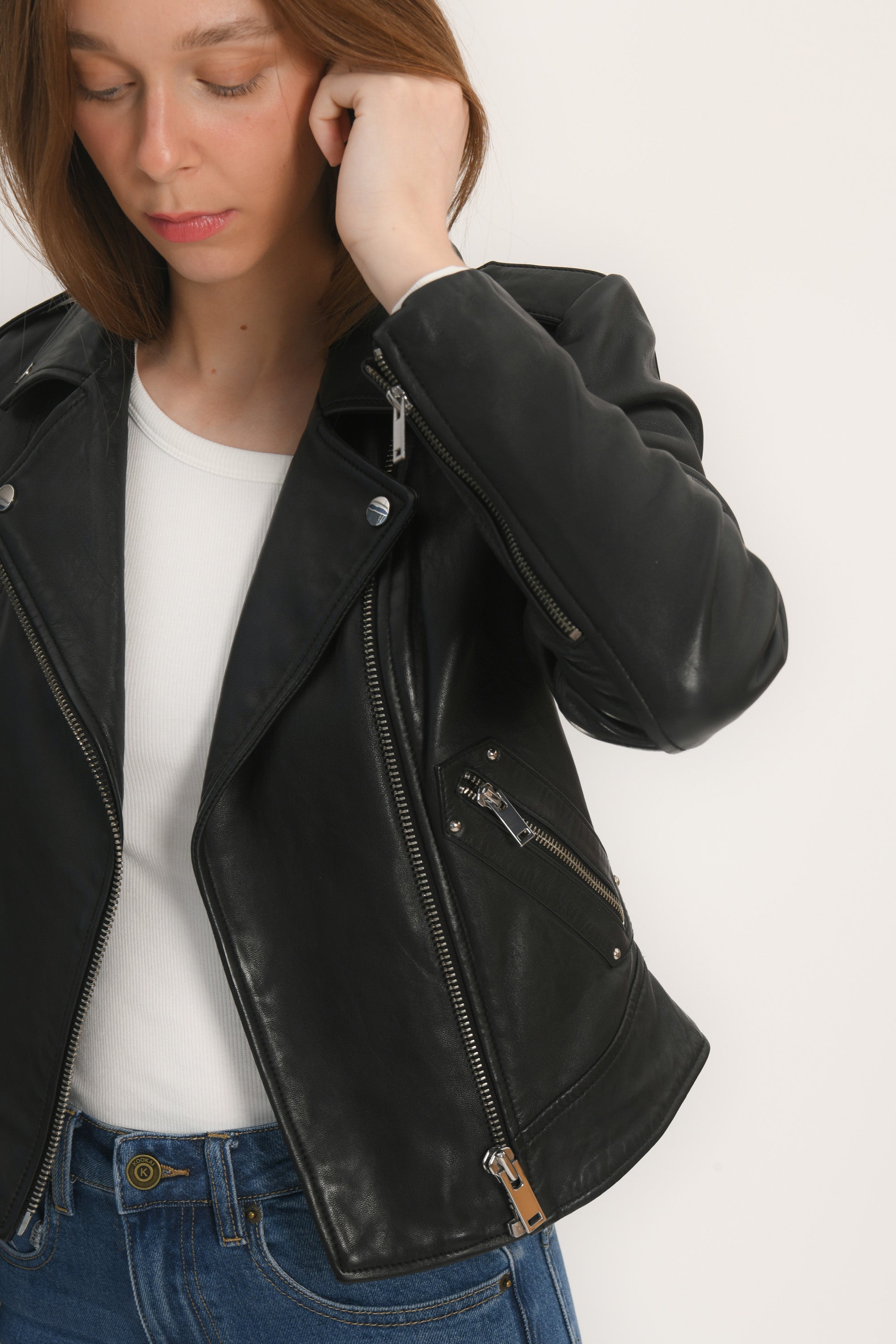 BLOUSON PERFECTO CUIR ROCK BLACK